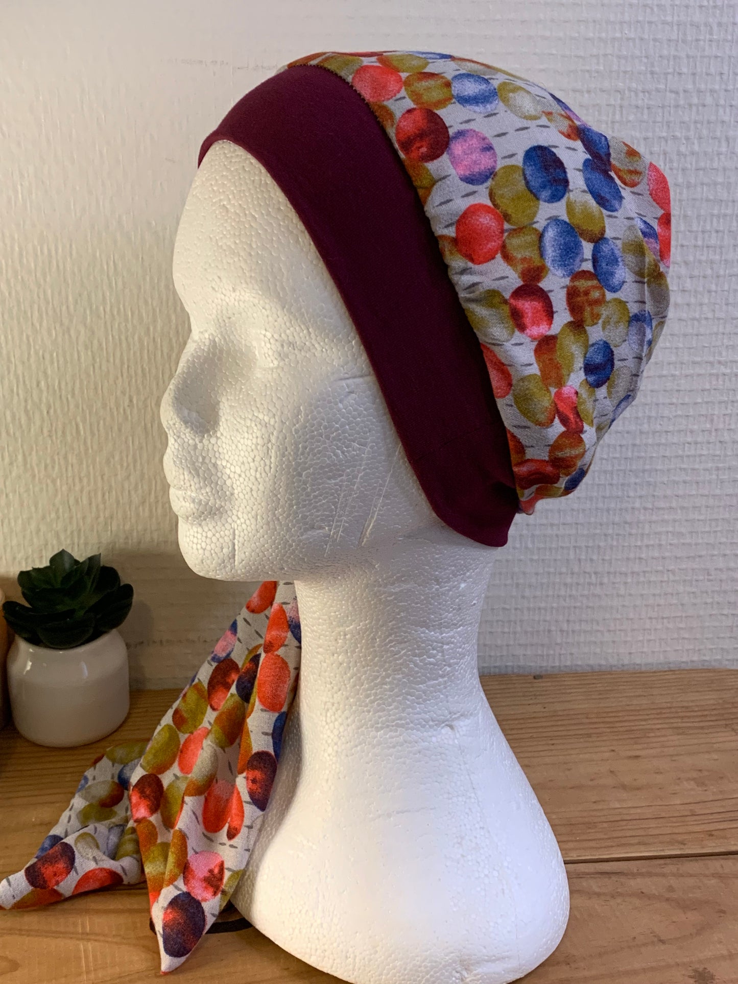 SUBLIMANT Bonnet de chimiothérapie et son foulard légèreté N34