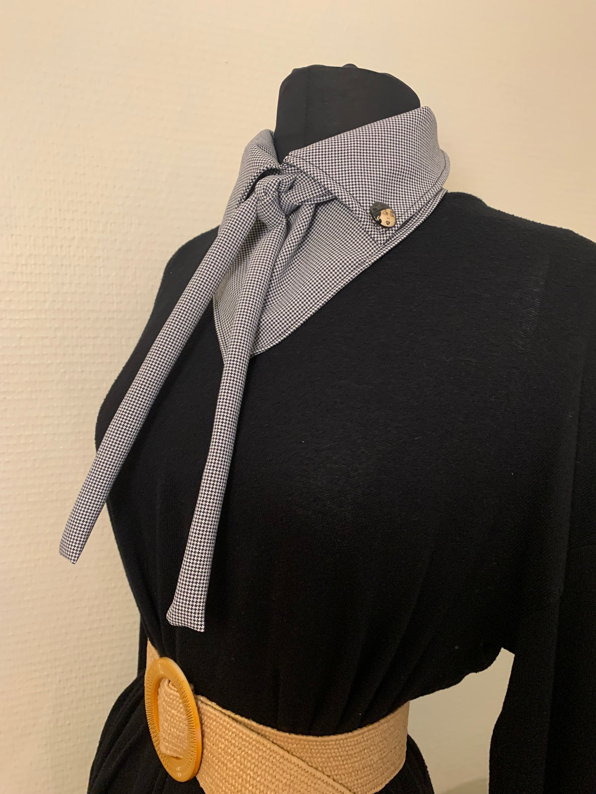 Foulard col # 10 Jacquard mini pieds de poule