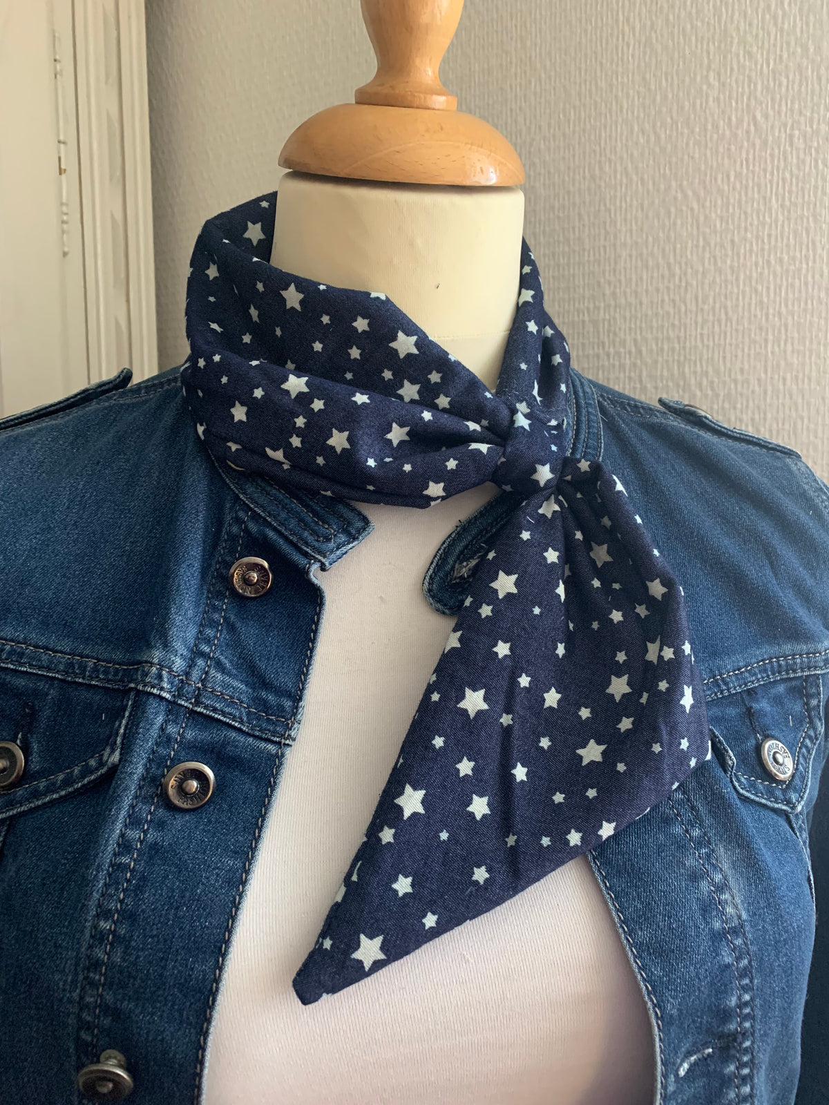 L’élégante #1 Coton bleu à étoiles