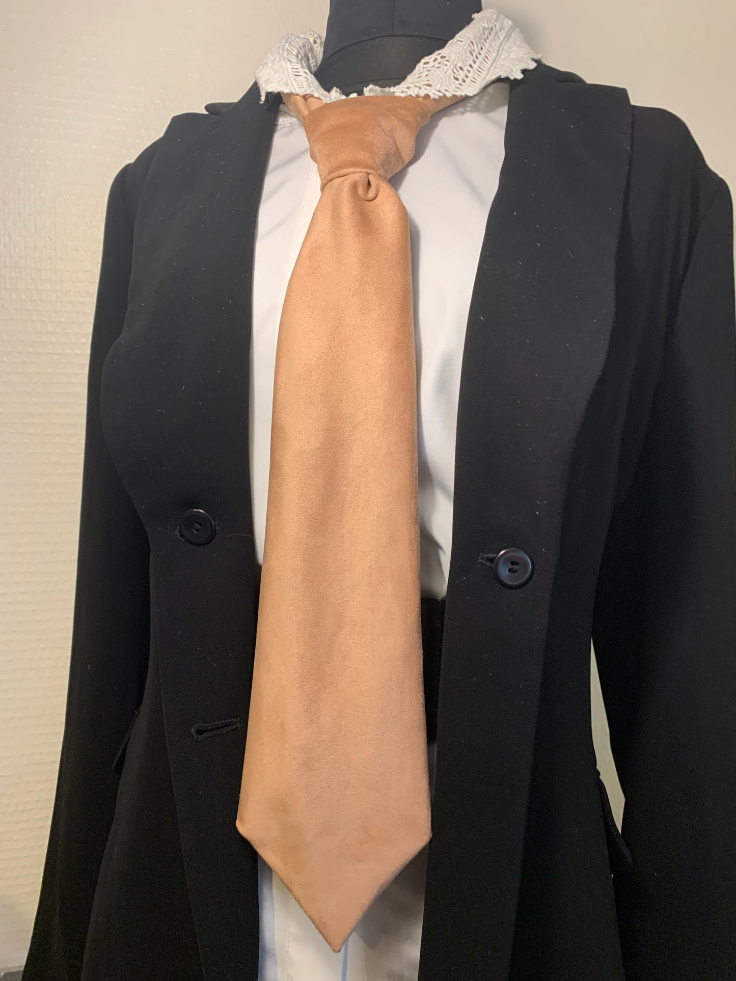 Cravate & 12 Daim artificiel vieux rose