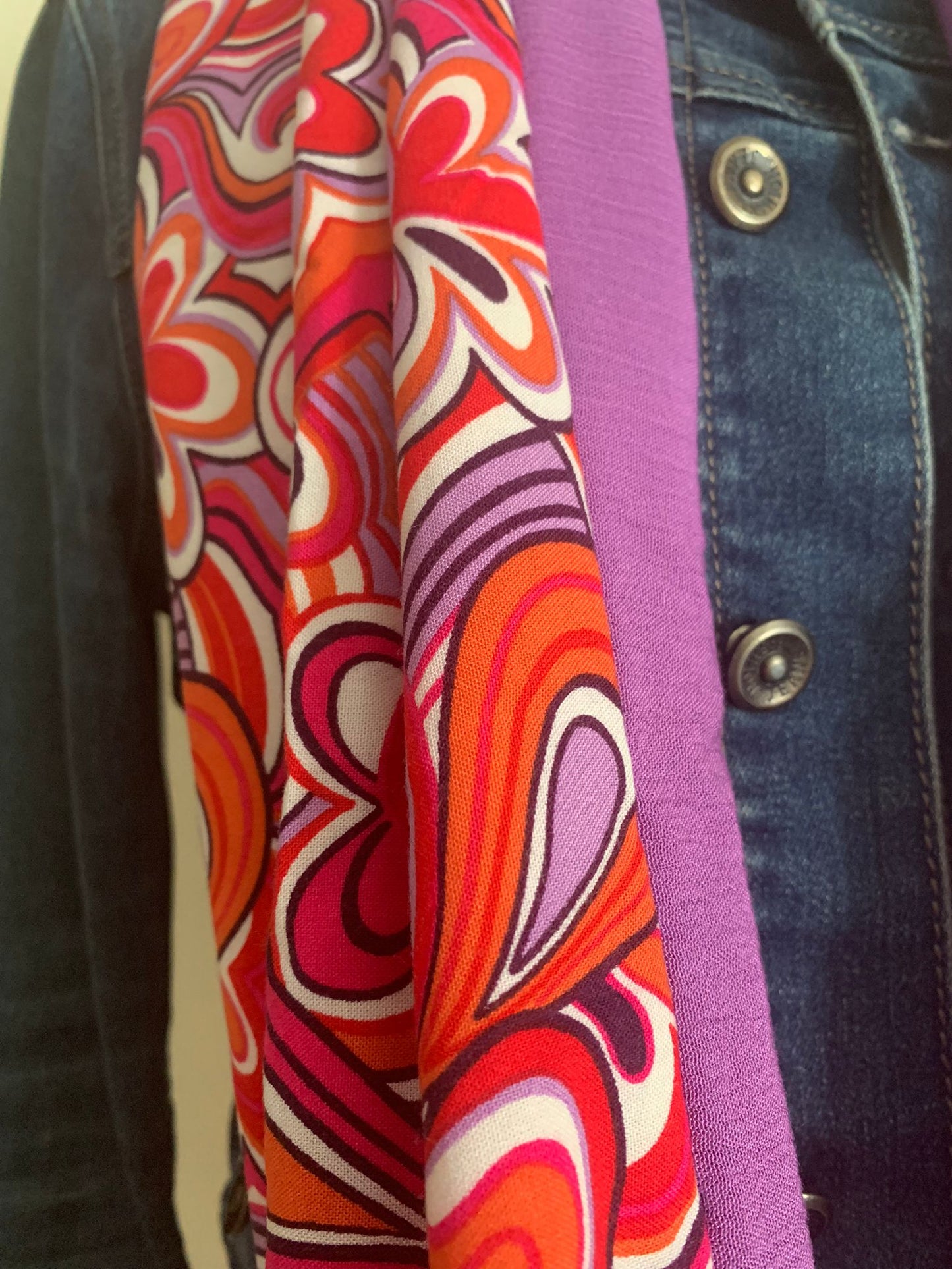 70' violine Double snood viscose et crêpe uni violet