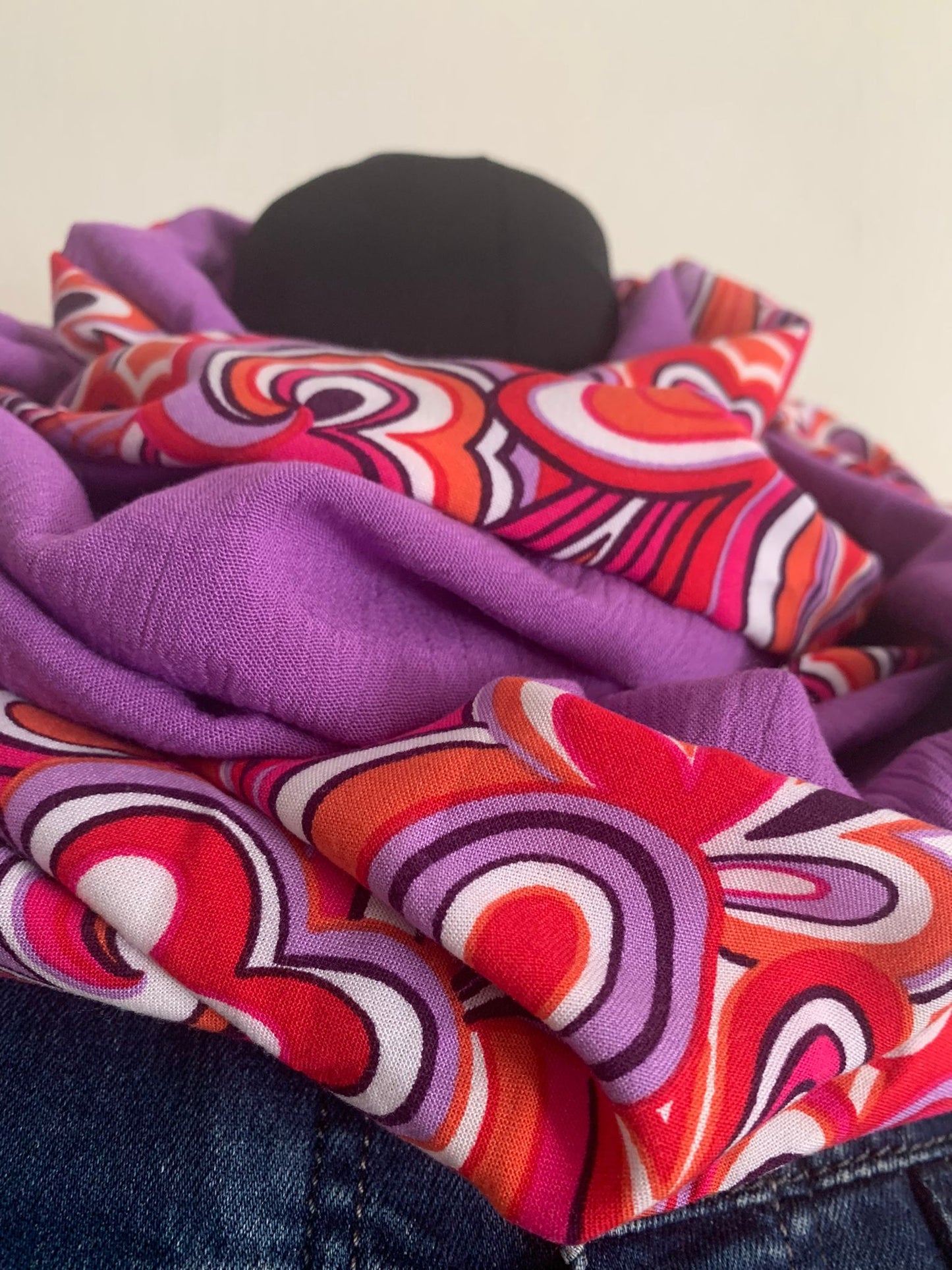 70' violine Double snood viscose et crêpe uni violet