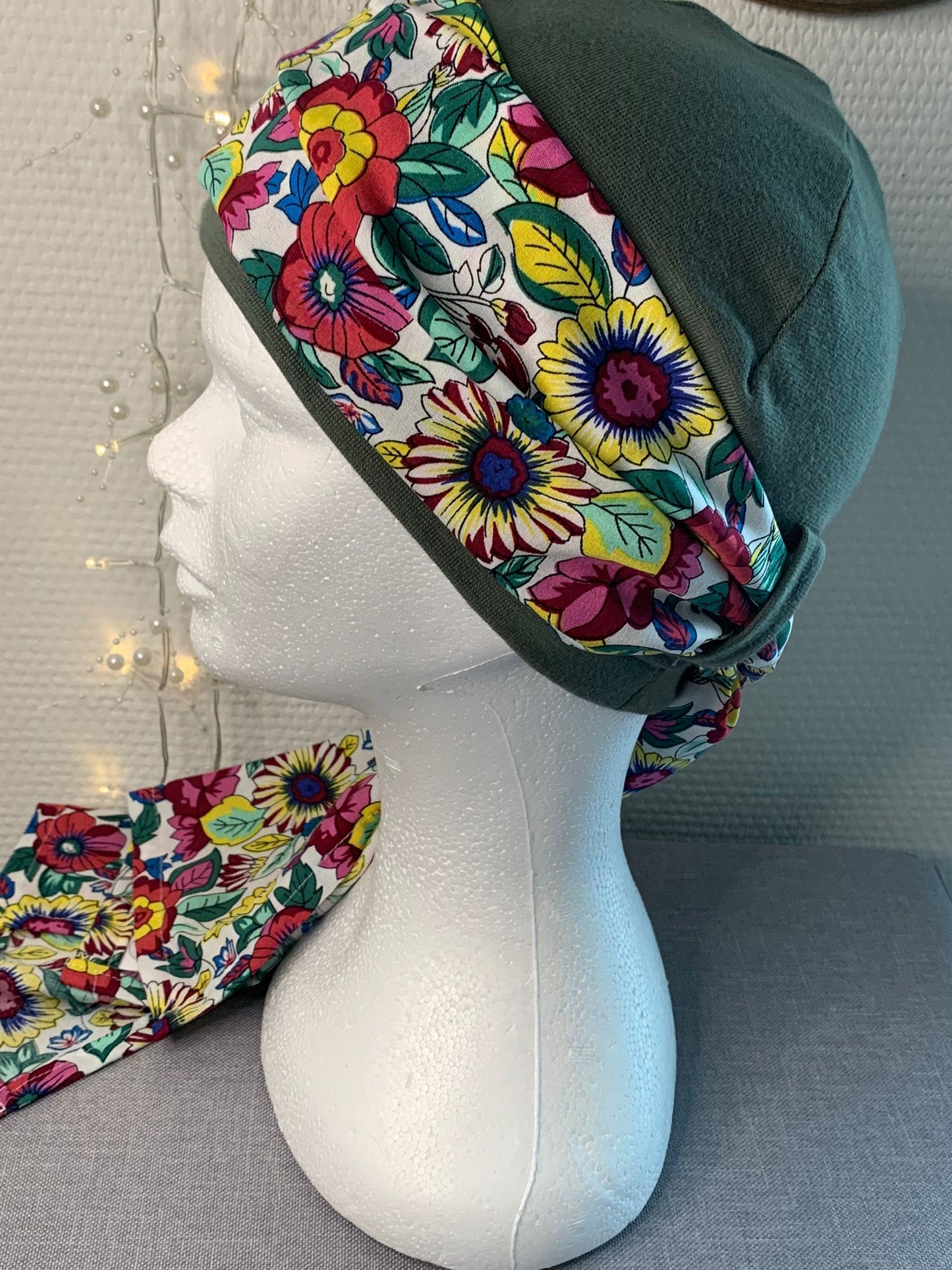 Sublimant 40.V Ensemble bonnet de chimiothérapie/ Alopécie et son foulard