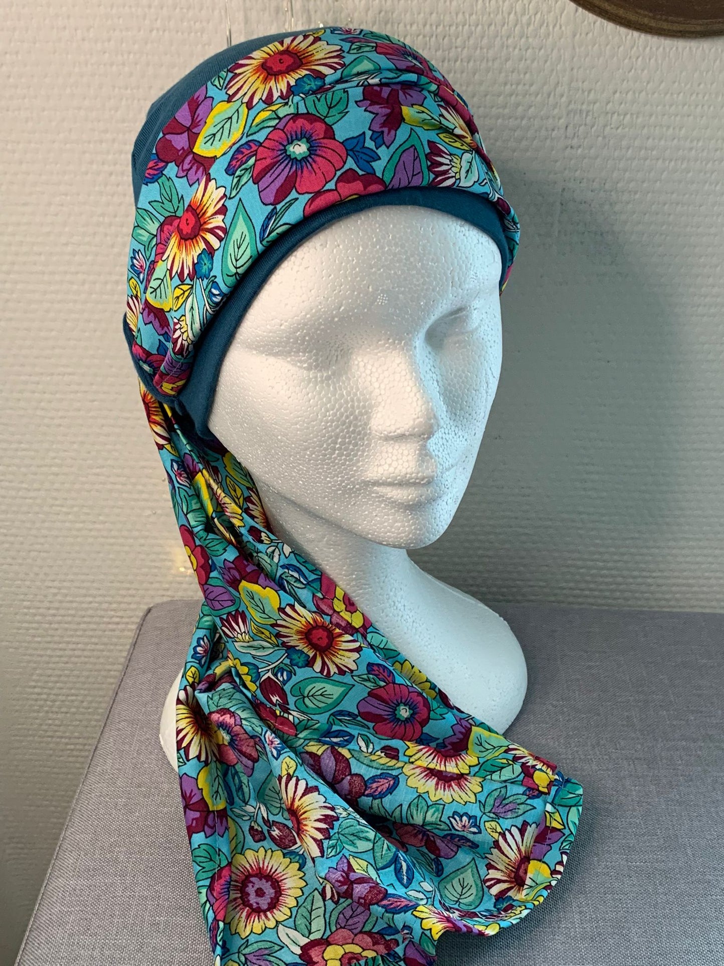 Sublimant 46.B Ensemble bonnet de chimiothérapie/ Alopécie et son foulard