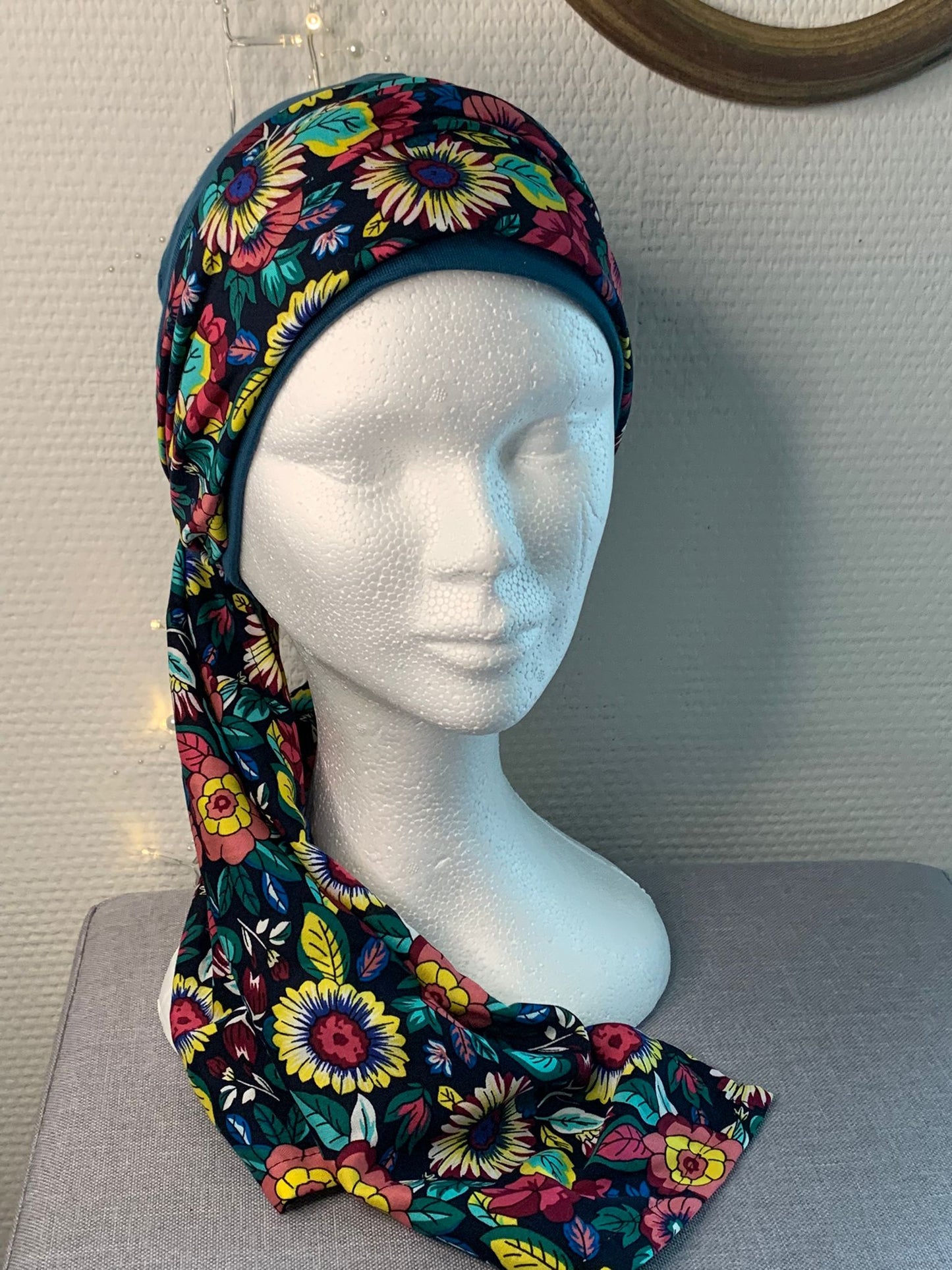 Sublimant 44.B Ensemble bonnet de chimiothérapie/ Alopécie et son foulard