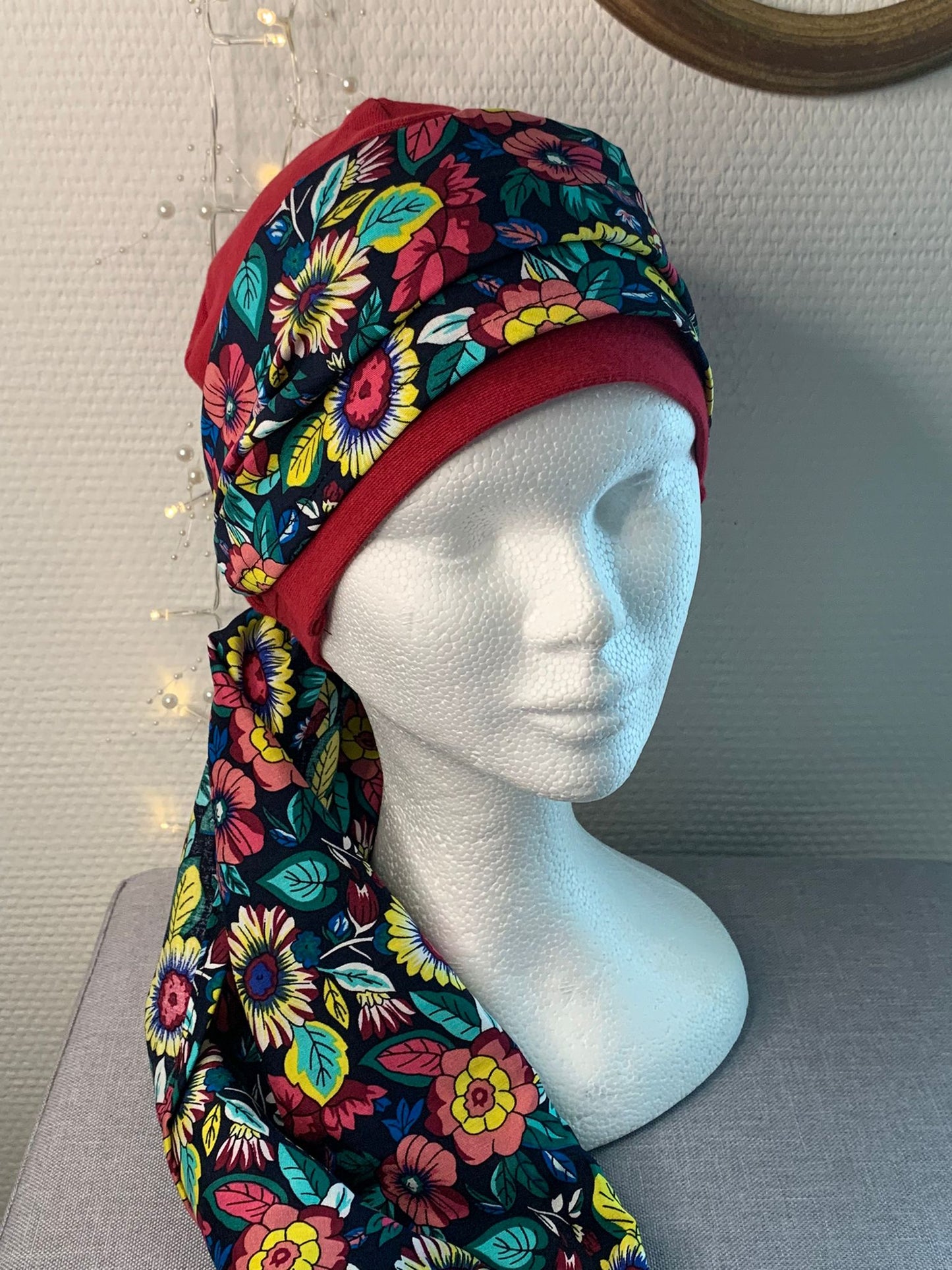 Sublimant 44.G Ensemble bonnet de chimiothérapie/ Alopécie et son foulard
