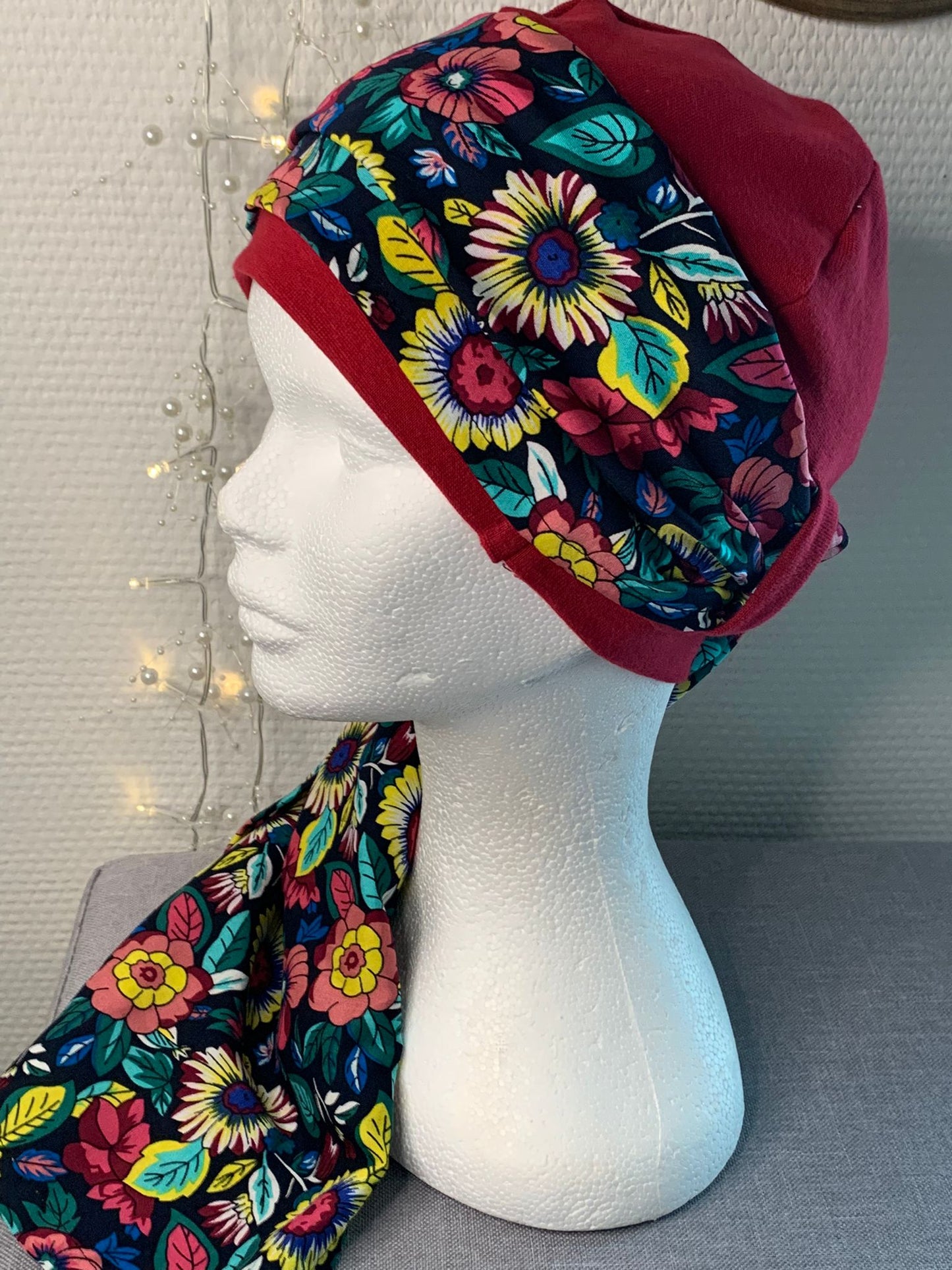 Sublimant 44.G Ensemble bonnet de chimiothérapie/ Alopécie et son foulard