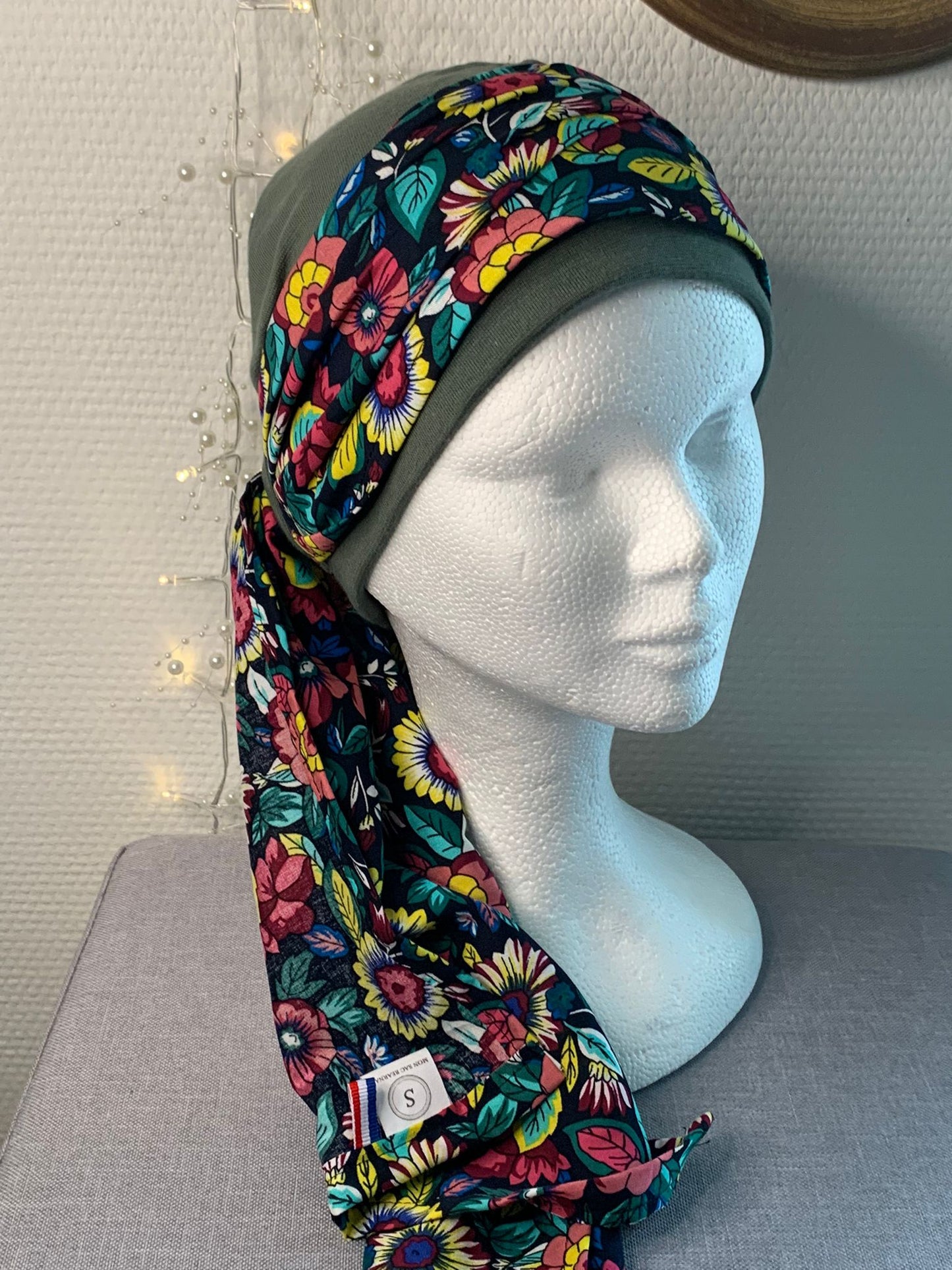 Sublimant 44.V Ensemble bonnet de chimiothérapie/ Alopécie et son foulard