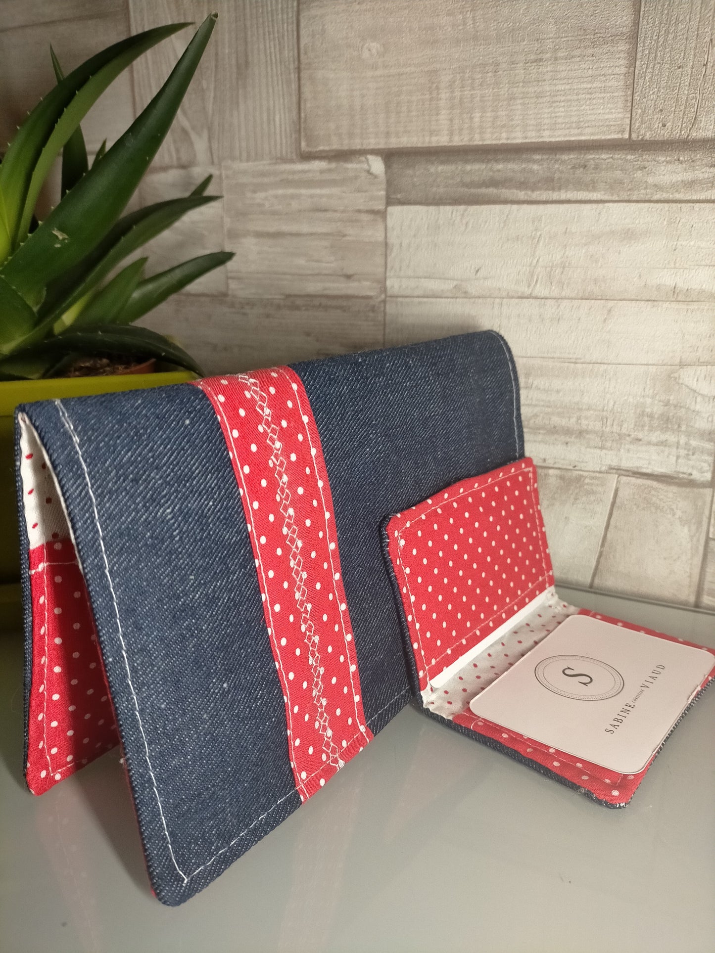 Le rouge Porte chéquier & Cartes en jeans