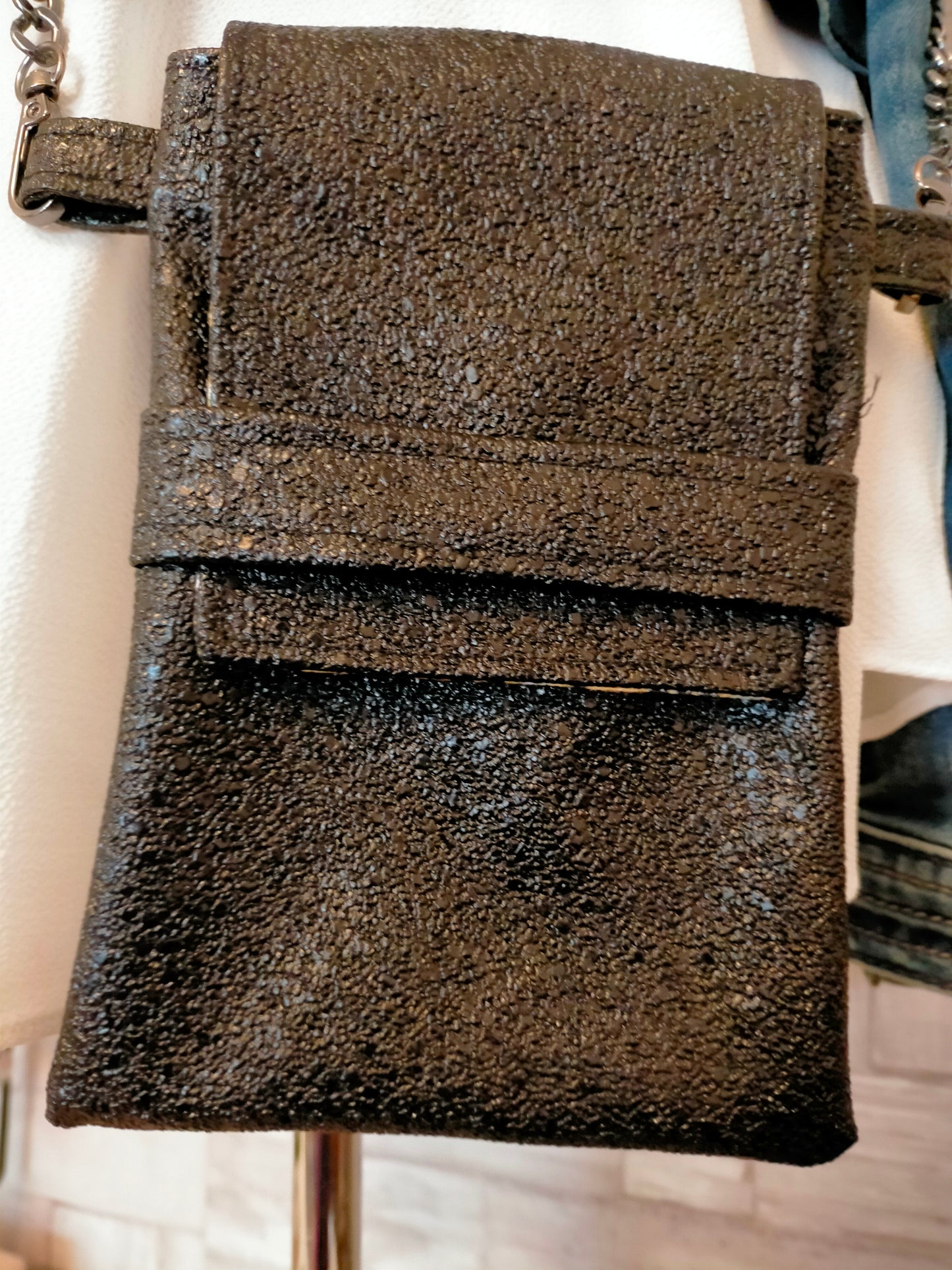 Brillance noire Pochette à bandoulière