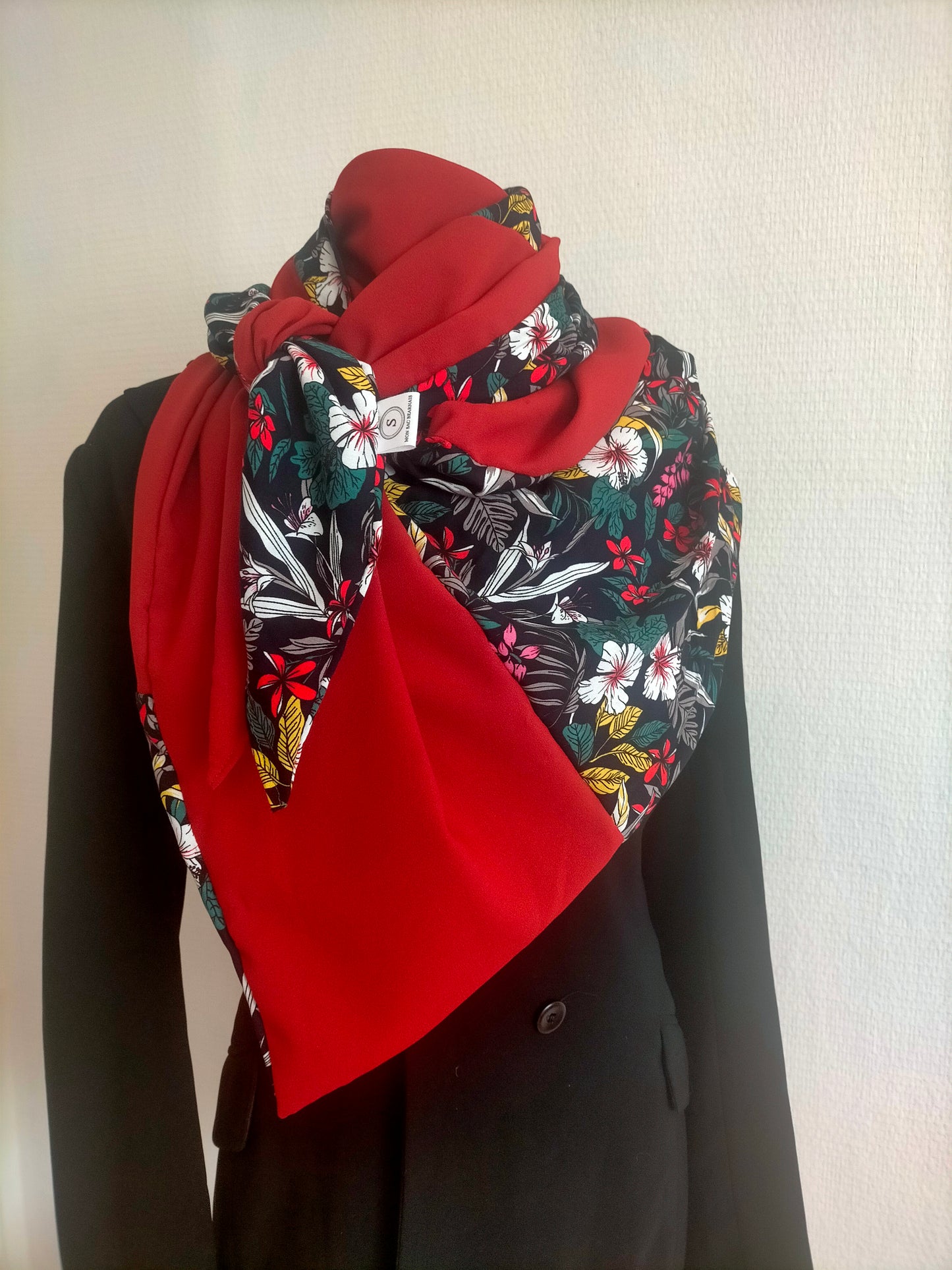 Dolce Tomette Grand foulard viscose et crêpe léger terracotta