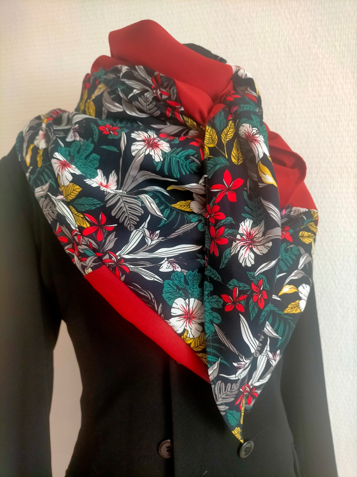 Dolce Tomette Grand foulard viscose et crêpe léger terracotta