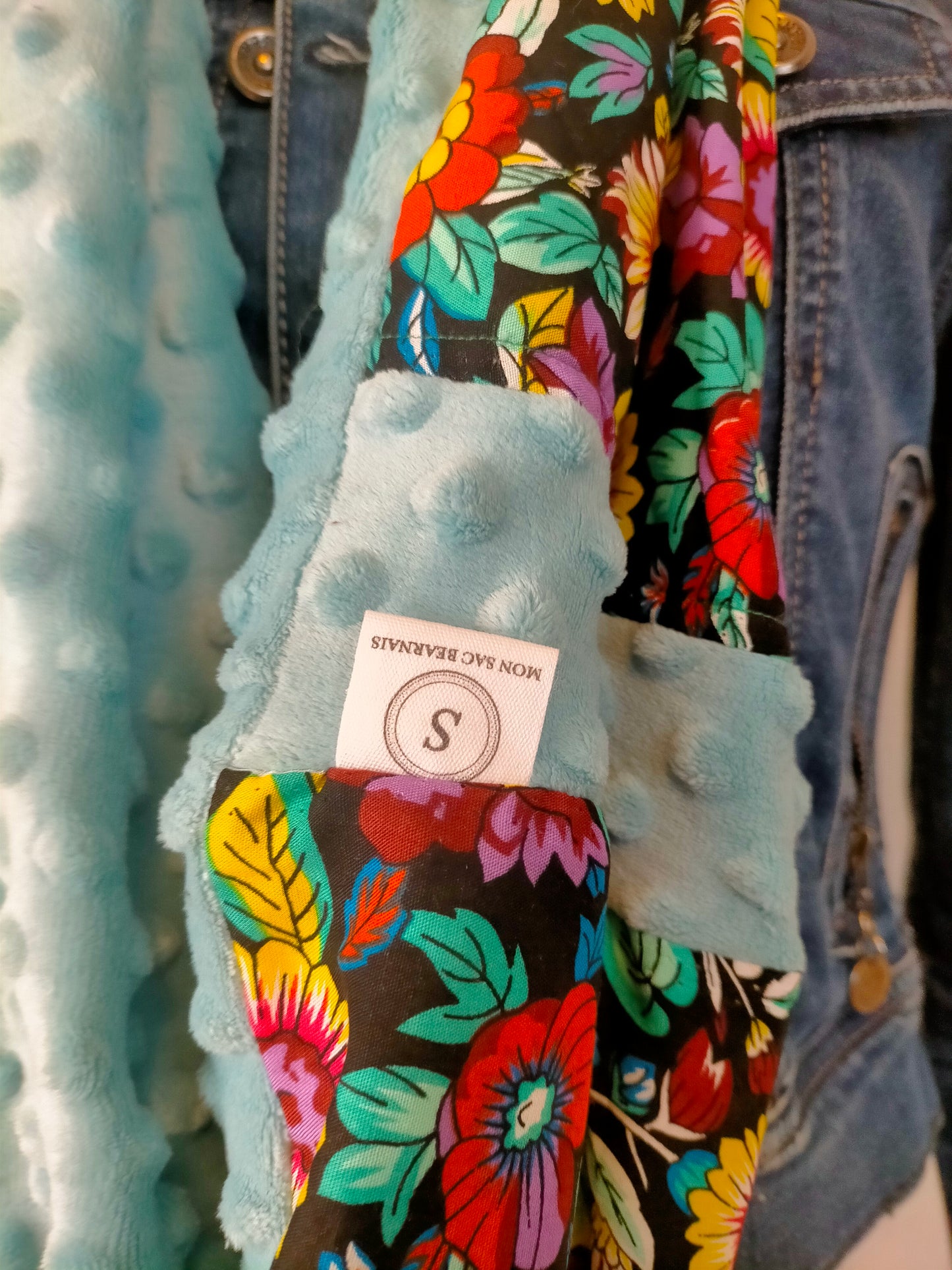 Meeky fleuri II Grand Double snood minky et viscose fleuri