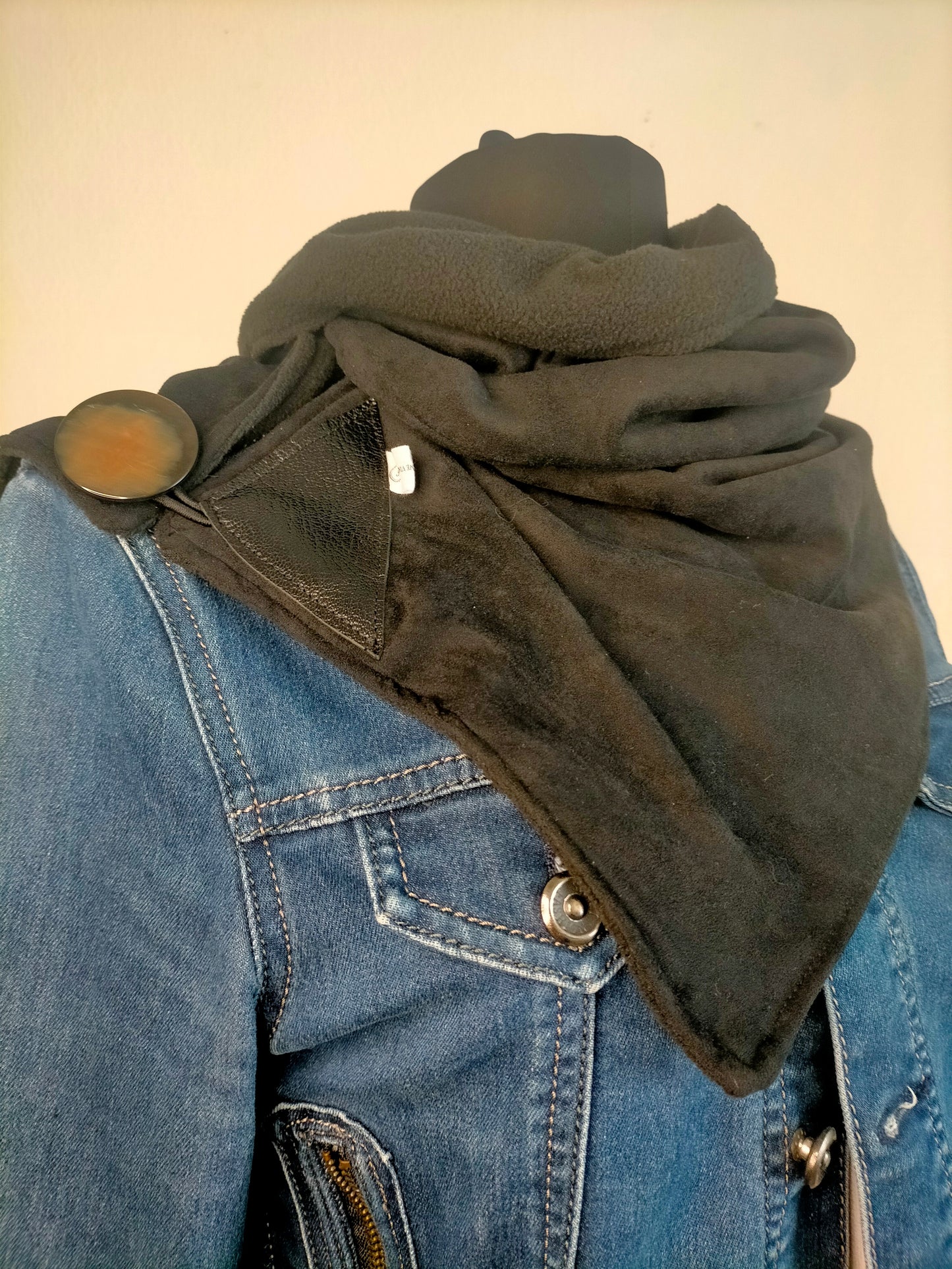 En Trio Black Echarpe Haut de gamme suédine et polaire