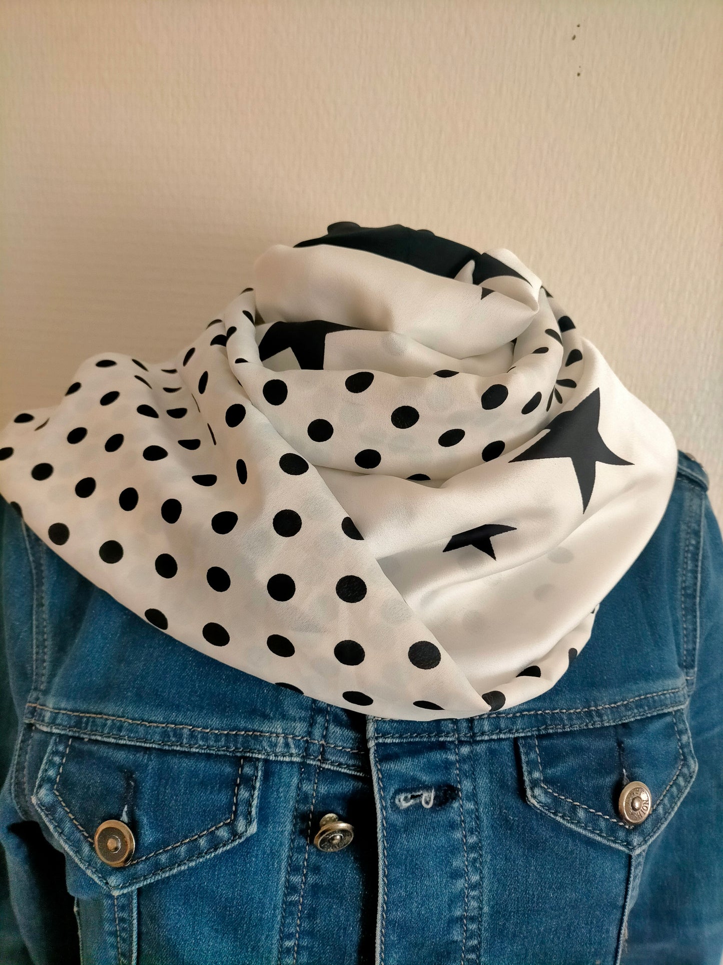 Etoiles & Pois Double snood en viscose
