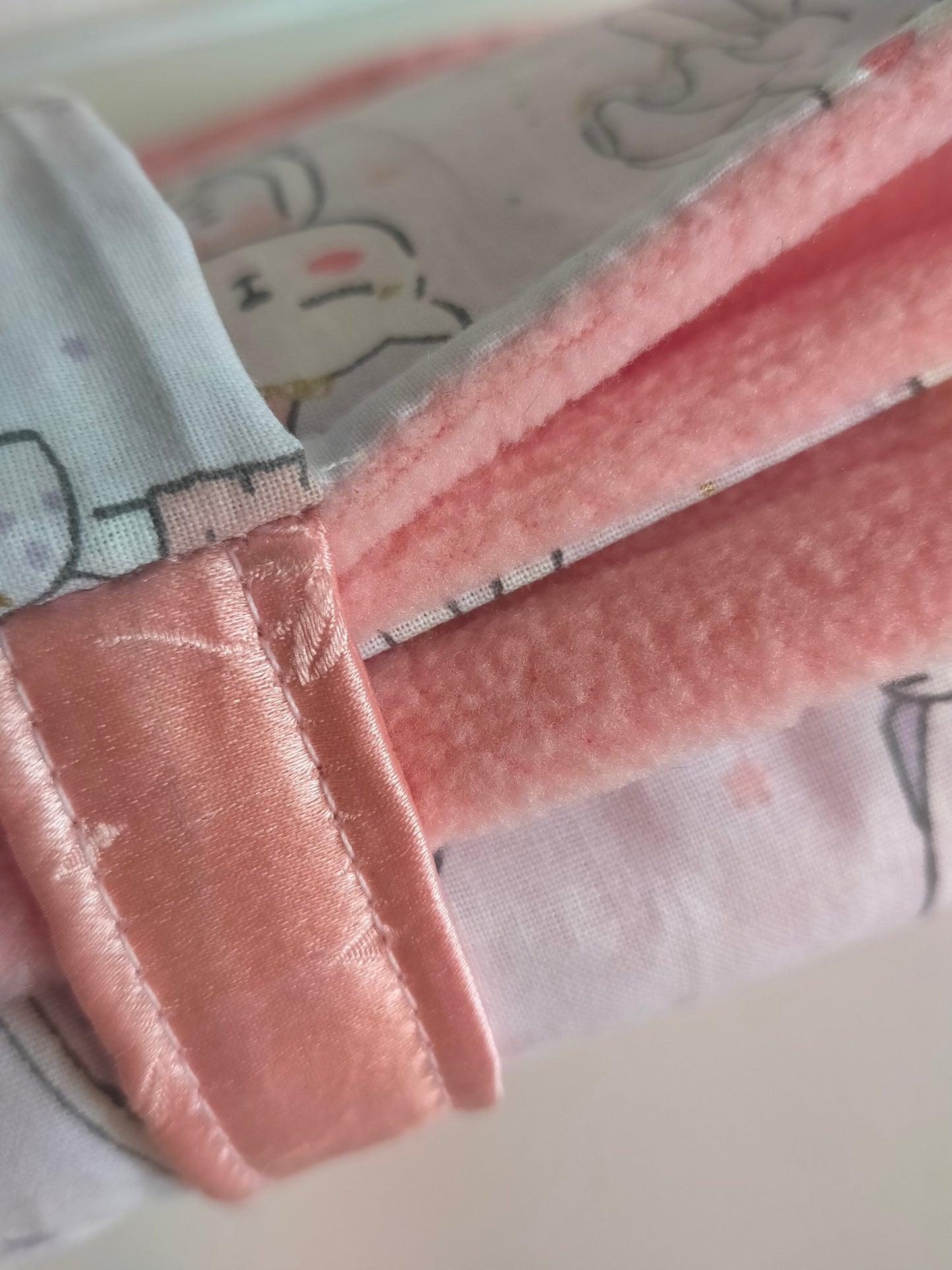 Chatons Couverture en polaire rose et coton imprimé chatons 80 x 50