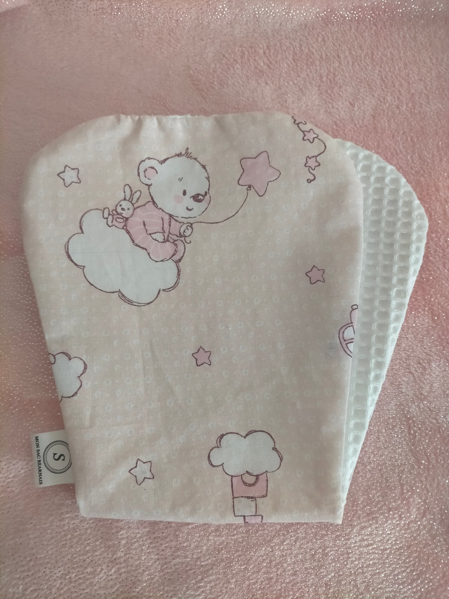 Bavoir d'épaule Bébé dort coton et nid d'abeille