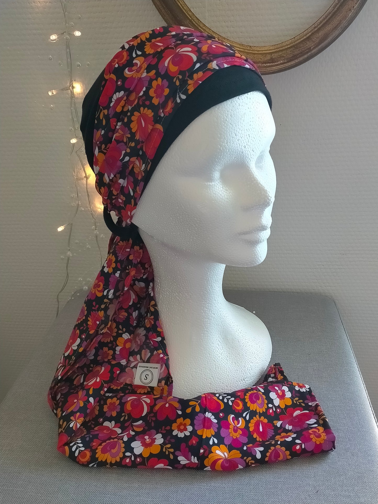 Sublimant 13 Ensemble bonnet de chimiothérapie/ Alopécie et son foulard viscose