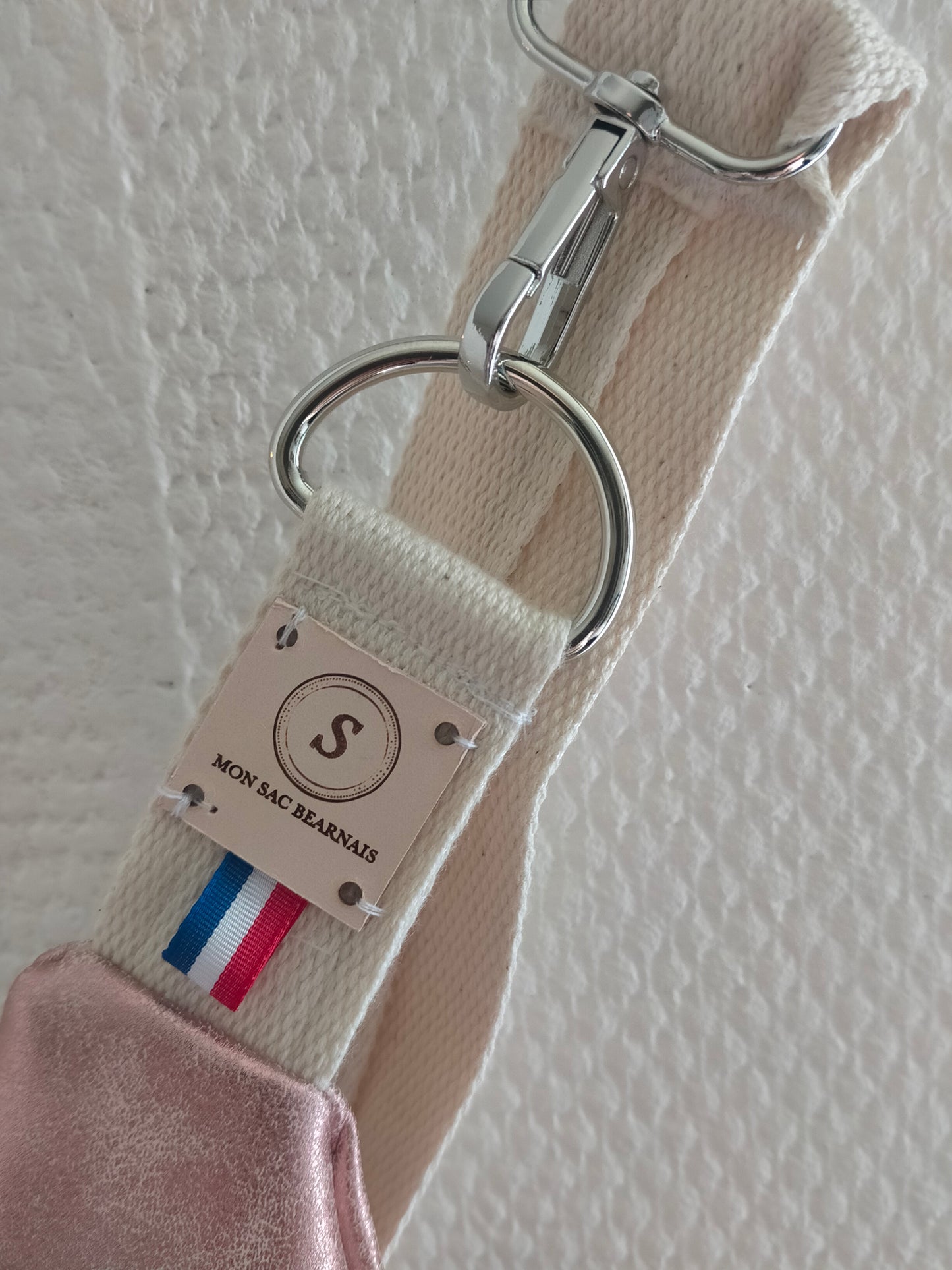 Rosita Sac banane en simili cuir vieilli rose, Bandoulière amovible