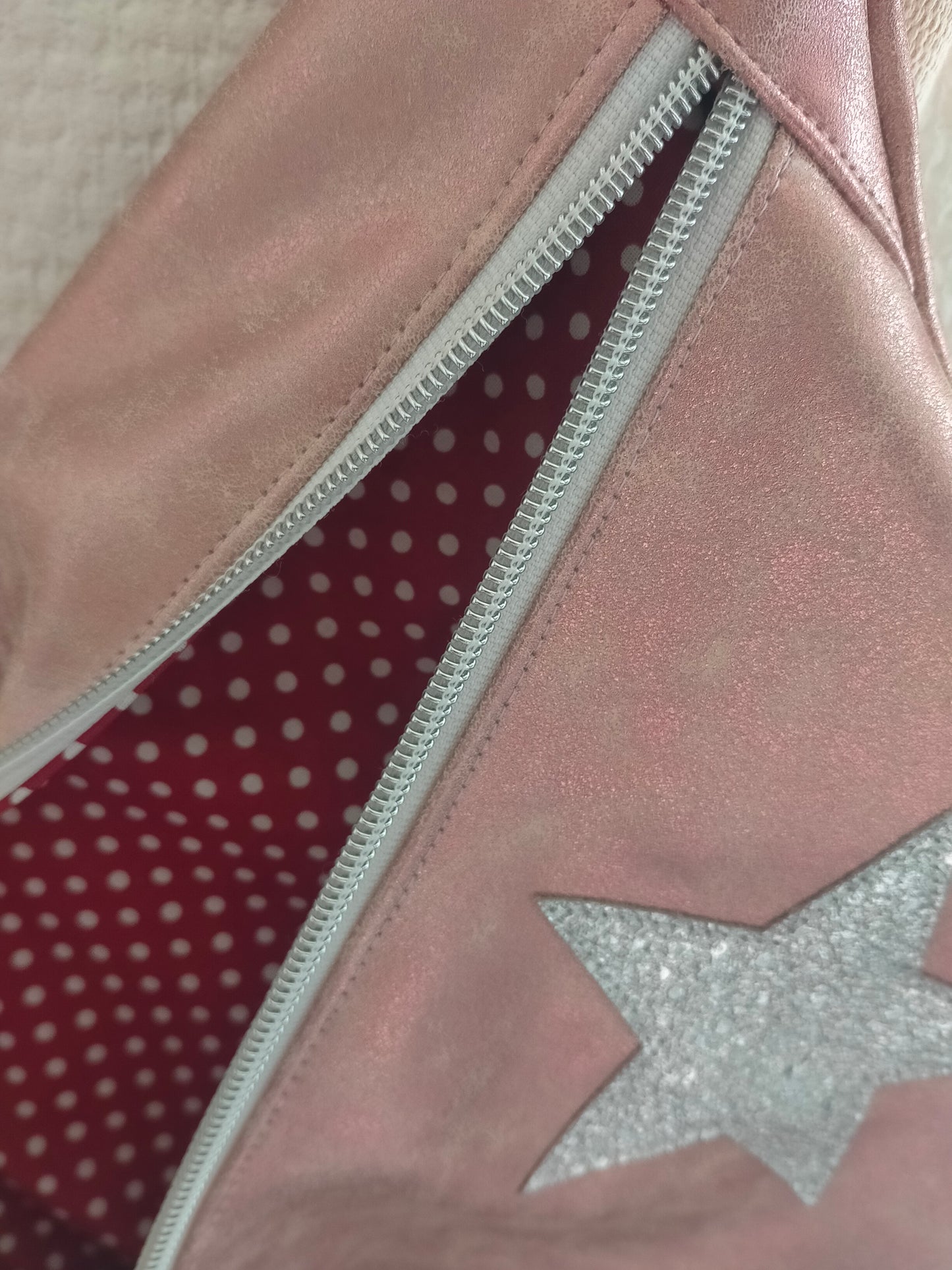 Rosita Sac banane en simili cuir vieilli rose, Bandoulière amovible