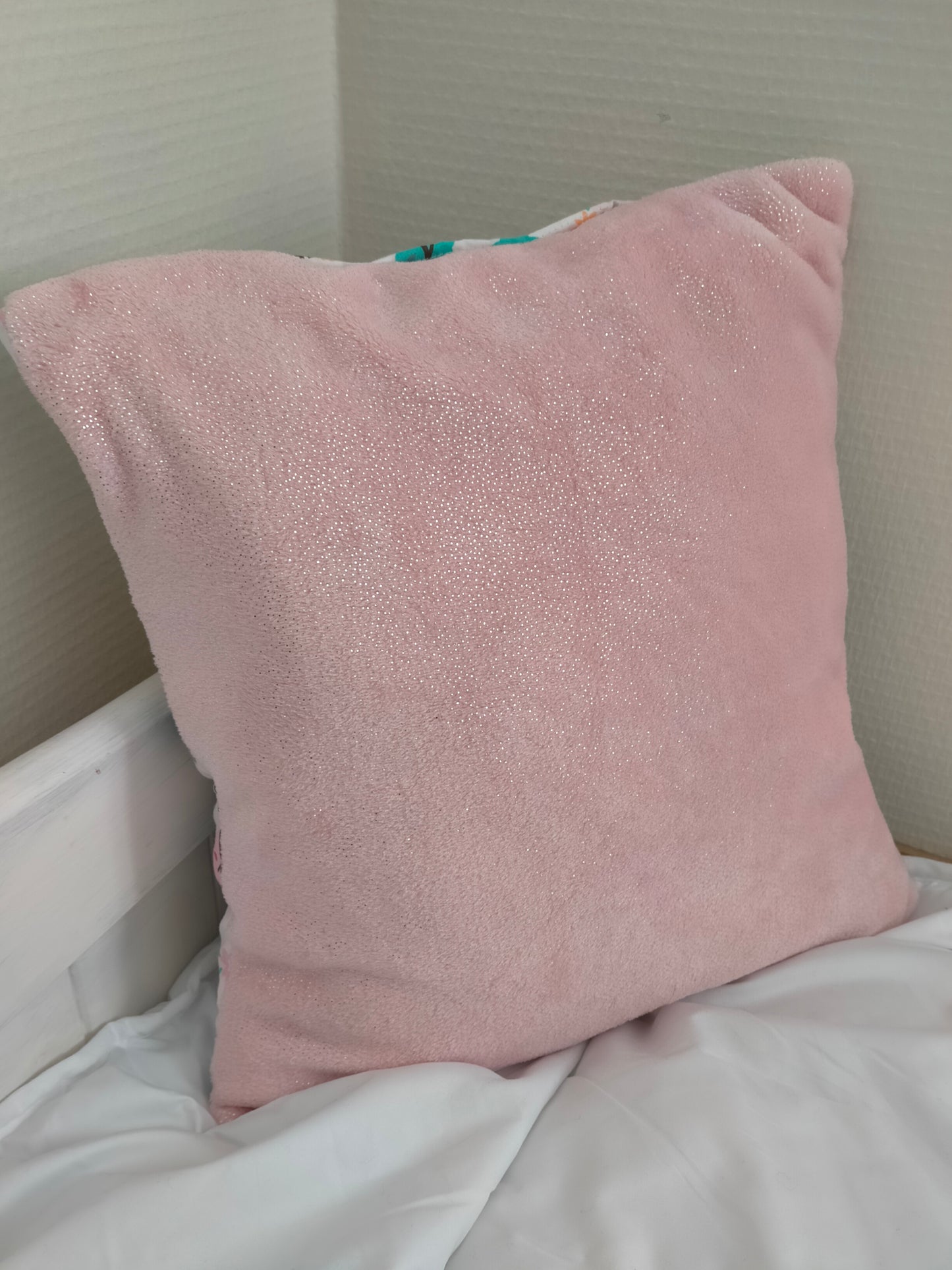 Cou-Zin Petit chaperon rouge fausse fourrure pailleté rose