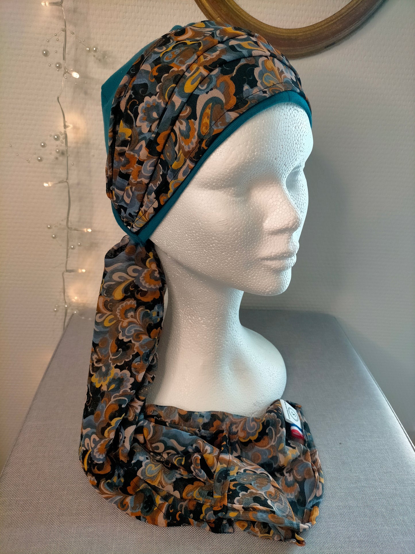 Sublimant 25 Ensemble Bonnet de chimiothérapie / Alopécie et son foulard voile