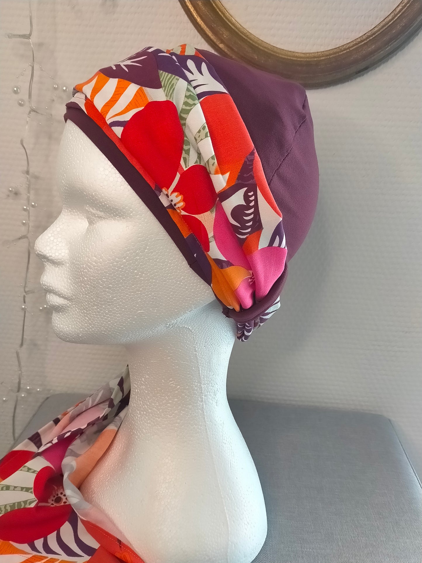 Sublimant 26 Ensemble Bonnet de chimiothérapie / Alopécie et son foulard assorti