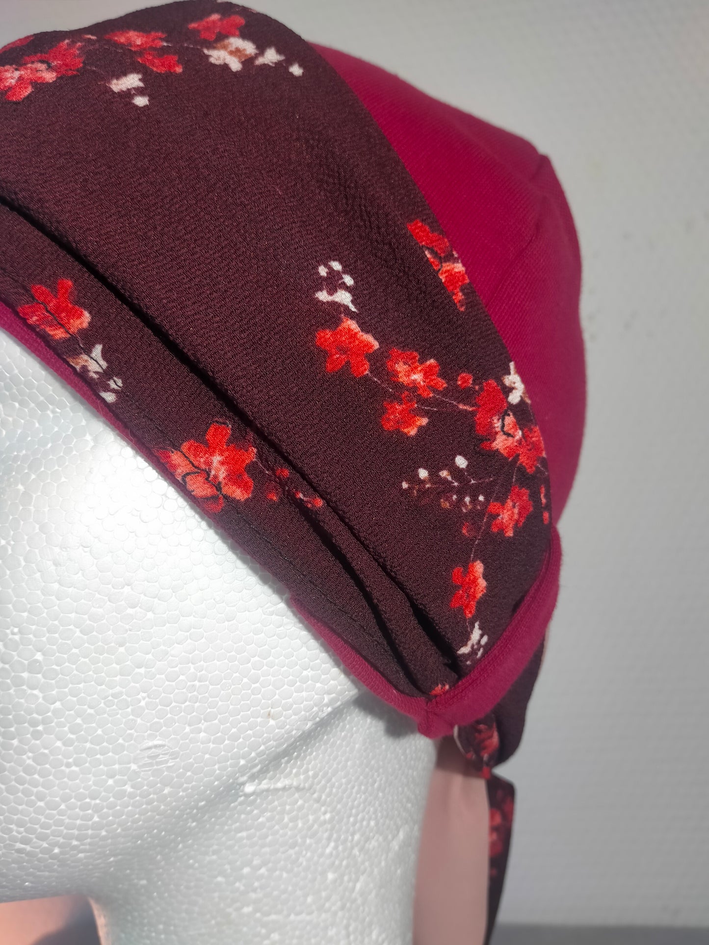 Sublimant 33 Ensemble bonnet de chimiothérapie/Alopécie et son foulard REVERSIBLE crêpe et voile