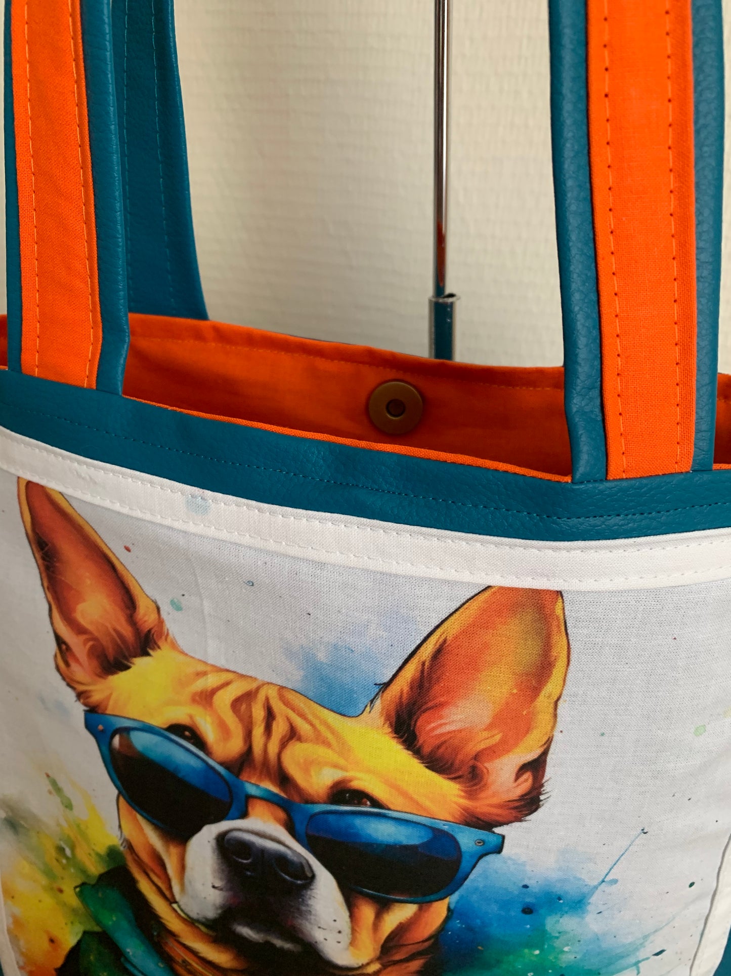 Charlie le chien Sac simili cuir bleu canard *
