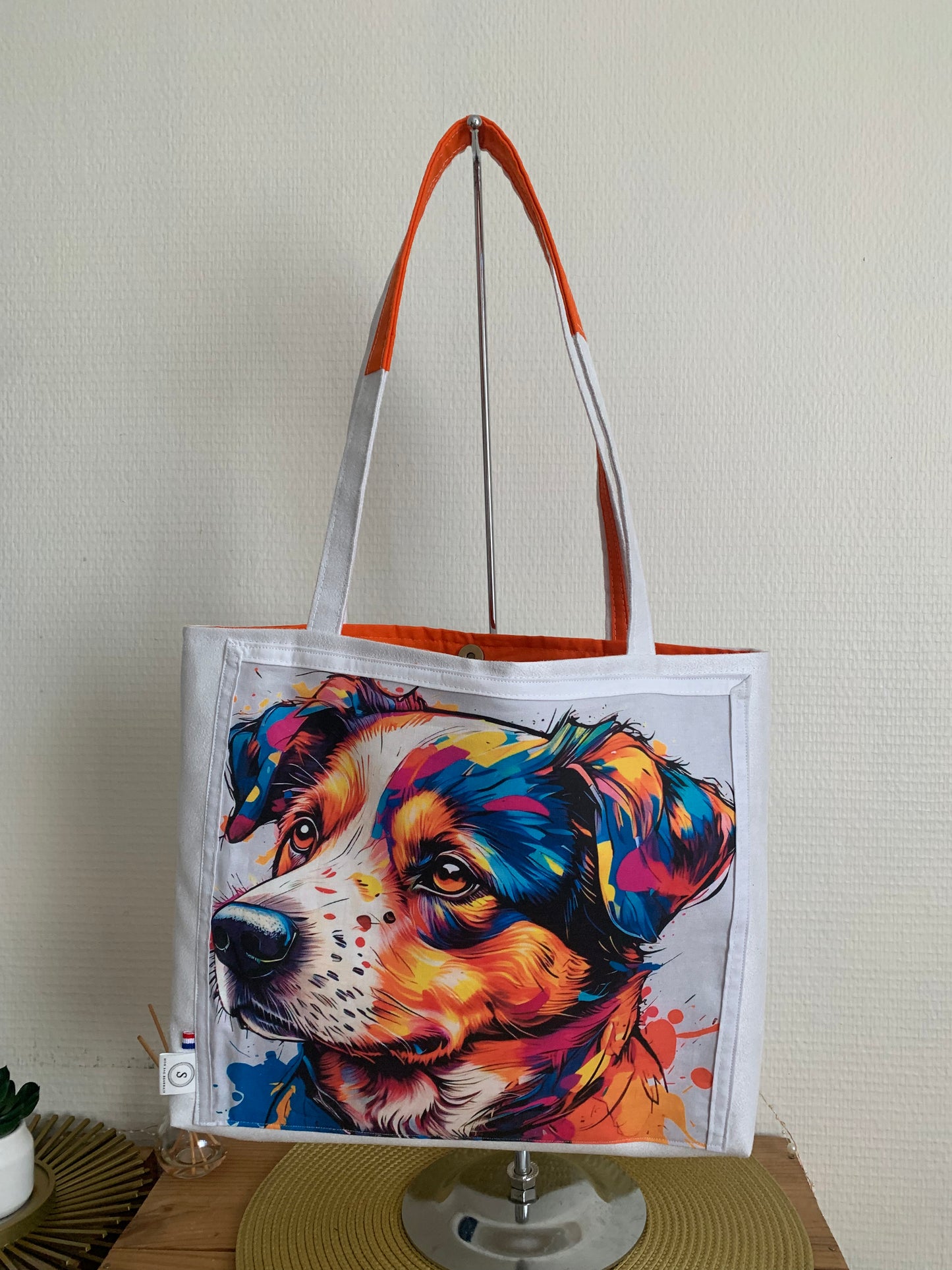 Clifford le chien sac en suédine blanche