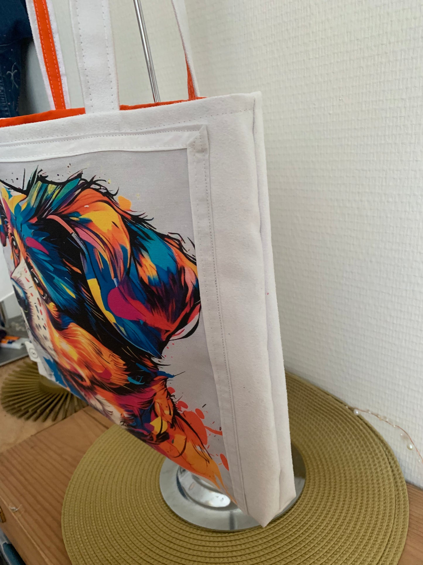 Clifford le chien sac en suédine blanche