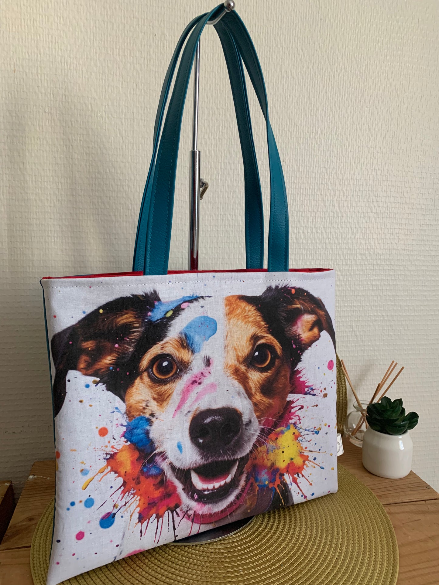 Jack le chien Sac en simili cuir bleu canard