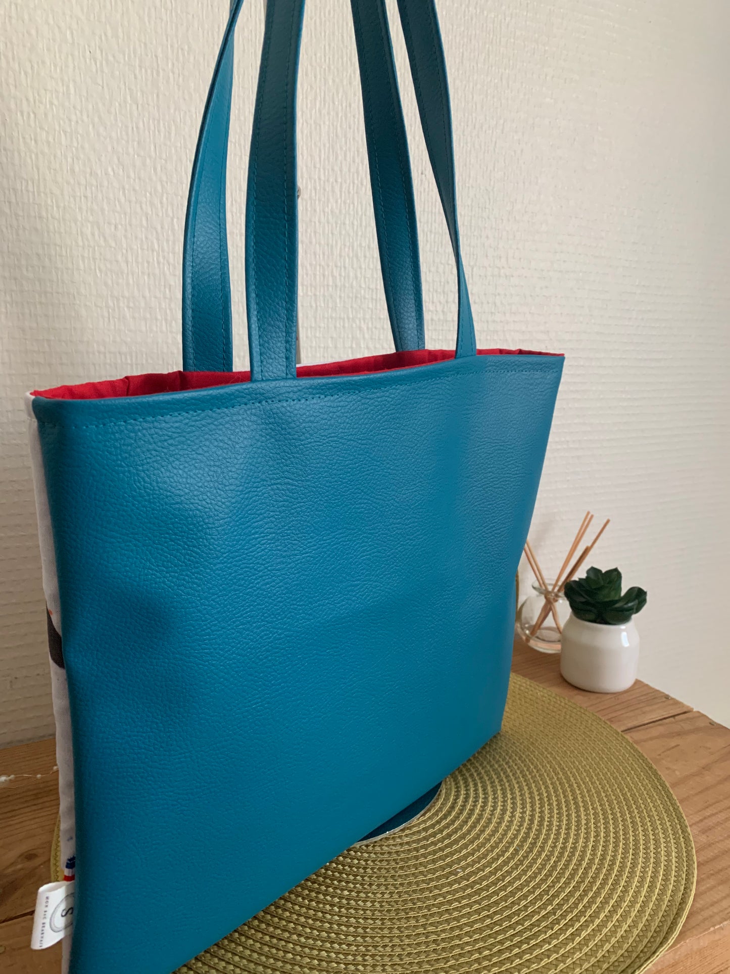 Jack le chien Sac en simili cuir bleu canard