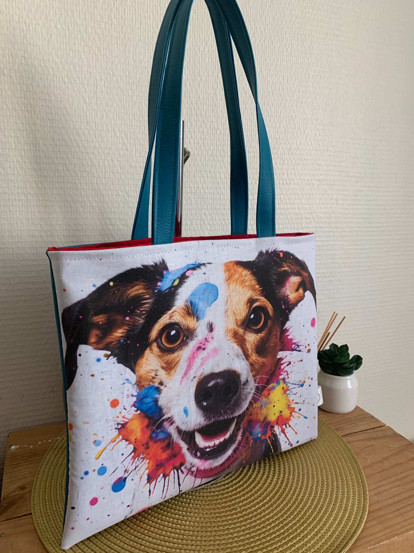 Jack le chien Sac en simili cuir bleu canard