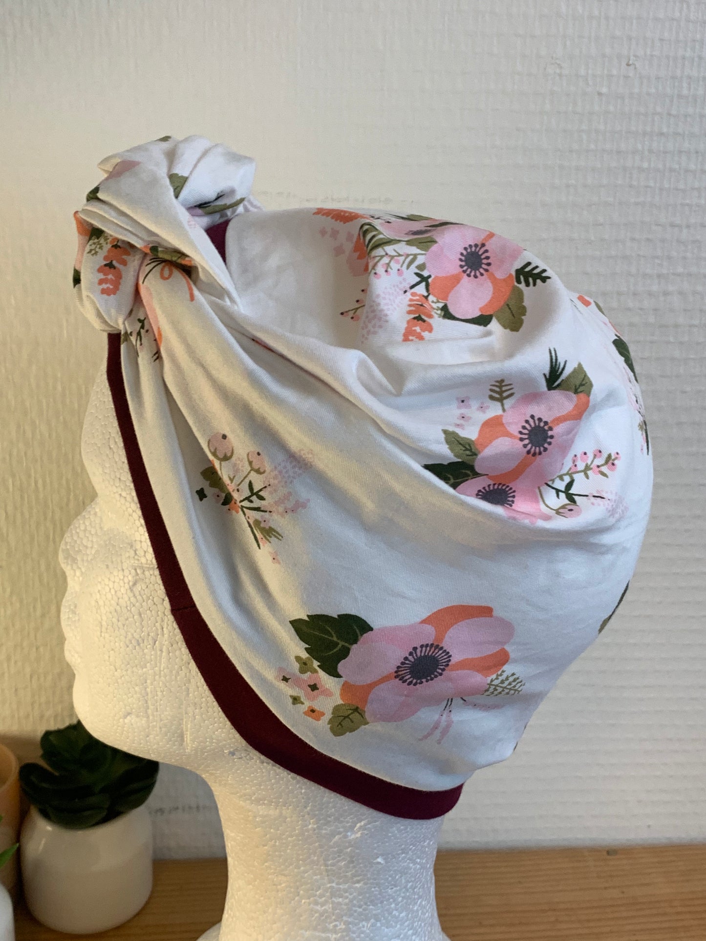 SUBLIMANT Grand bonnet de chimiothérapie foulard légèreté coton N23