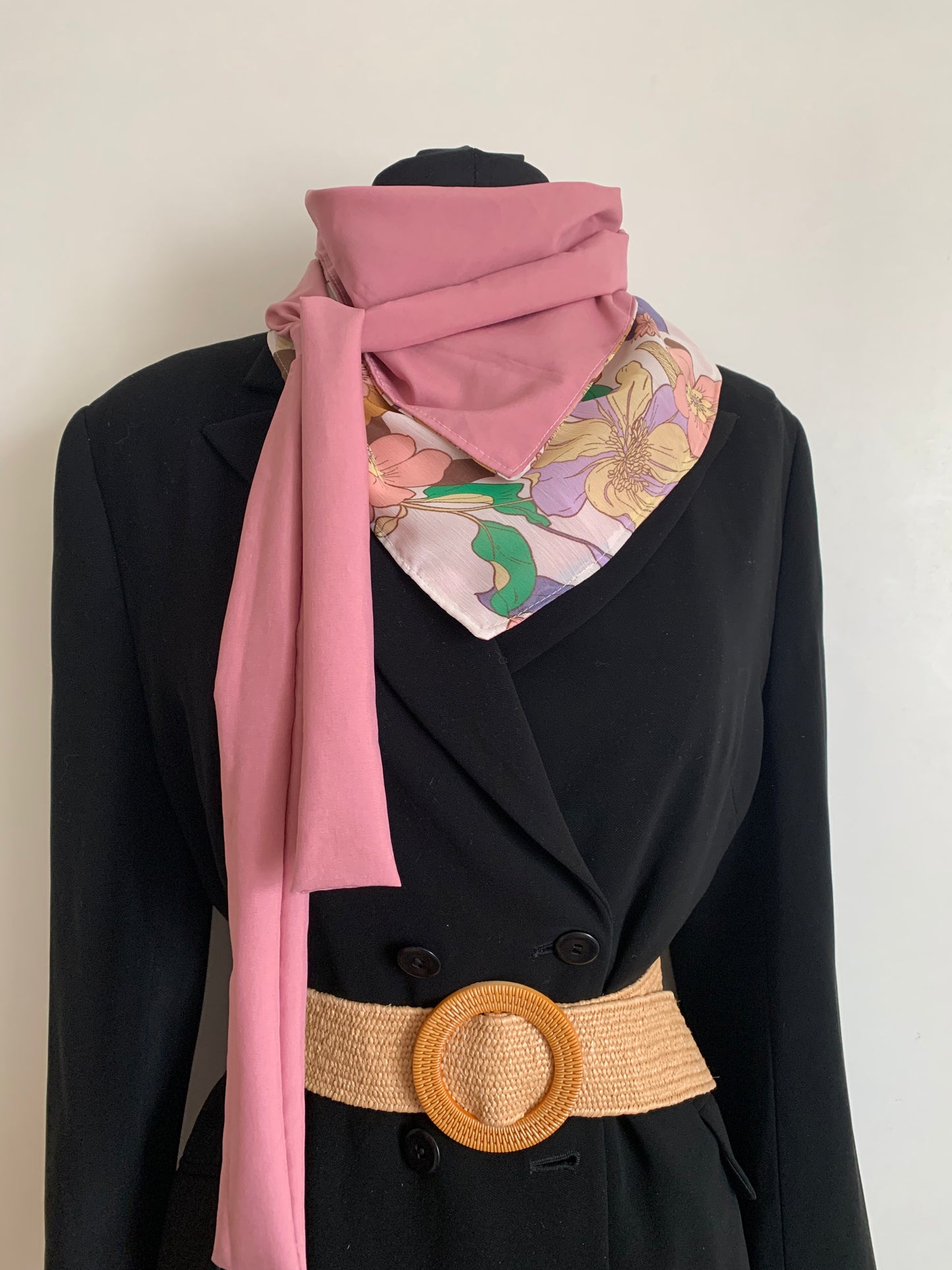 MIMI 11 Foulard façon bandana à lanières REVERSIBLE