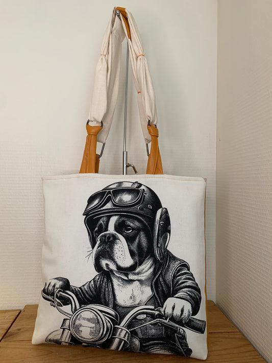 Hercule le motard Sac simili cuir et coton MODELE UNIQUE