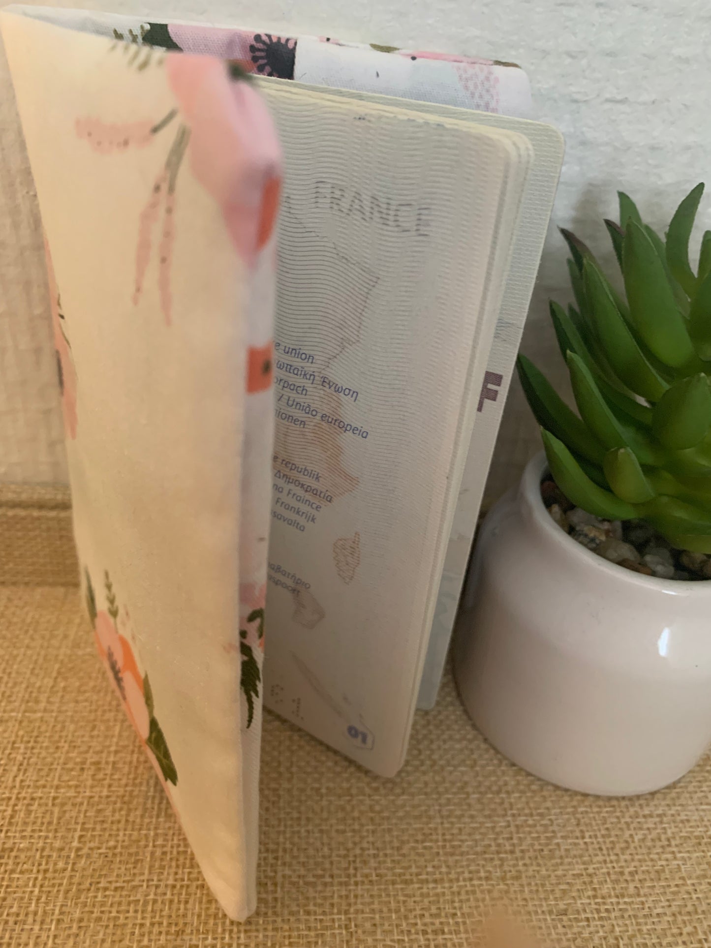 Protège passeport fleurs