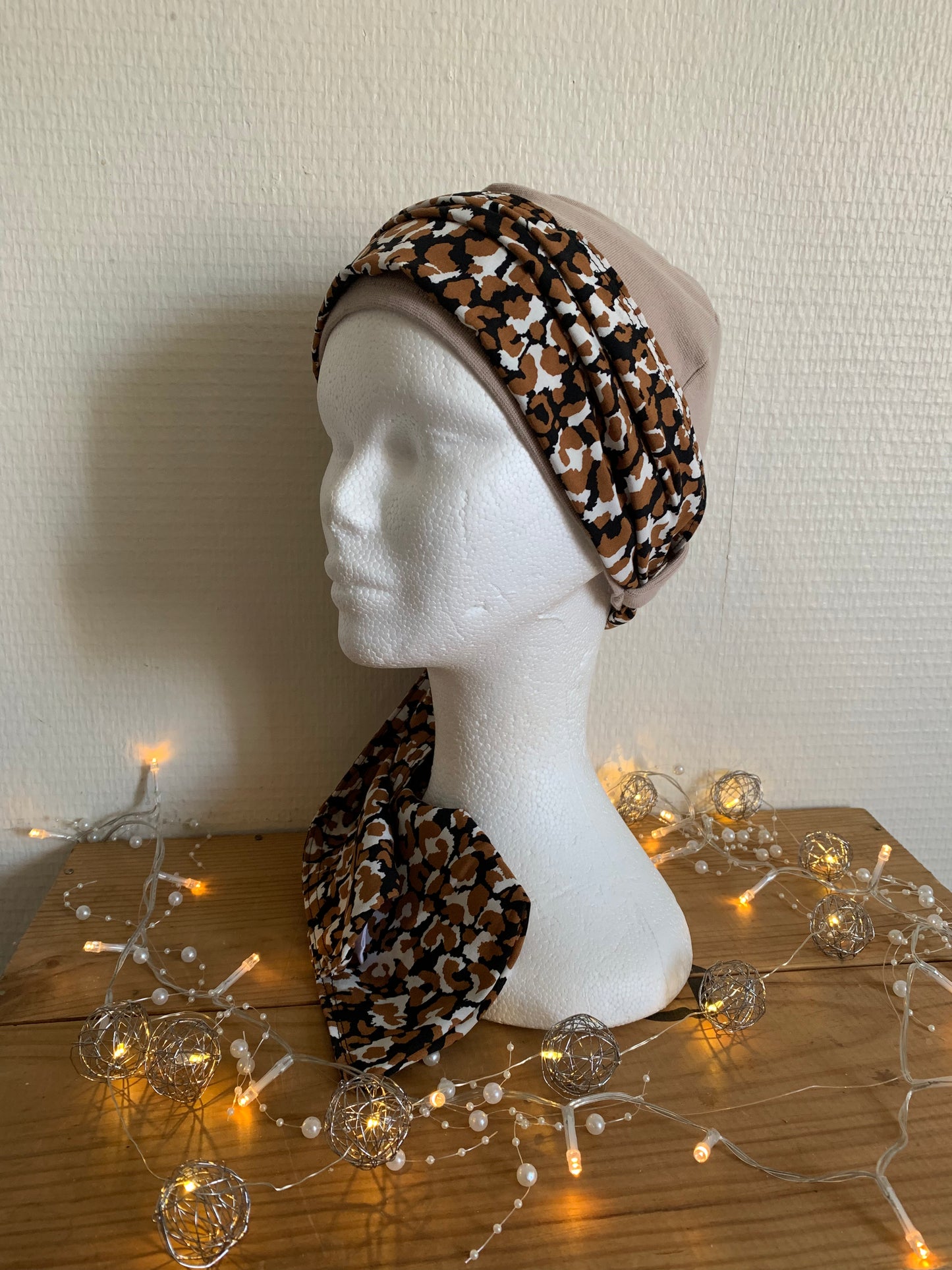 Sublimant 28 Ensemble bonnet de chimiothérapie/Alopécie et son foulard MODELE UNIQUE