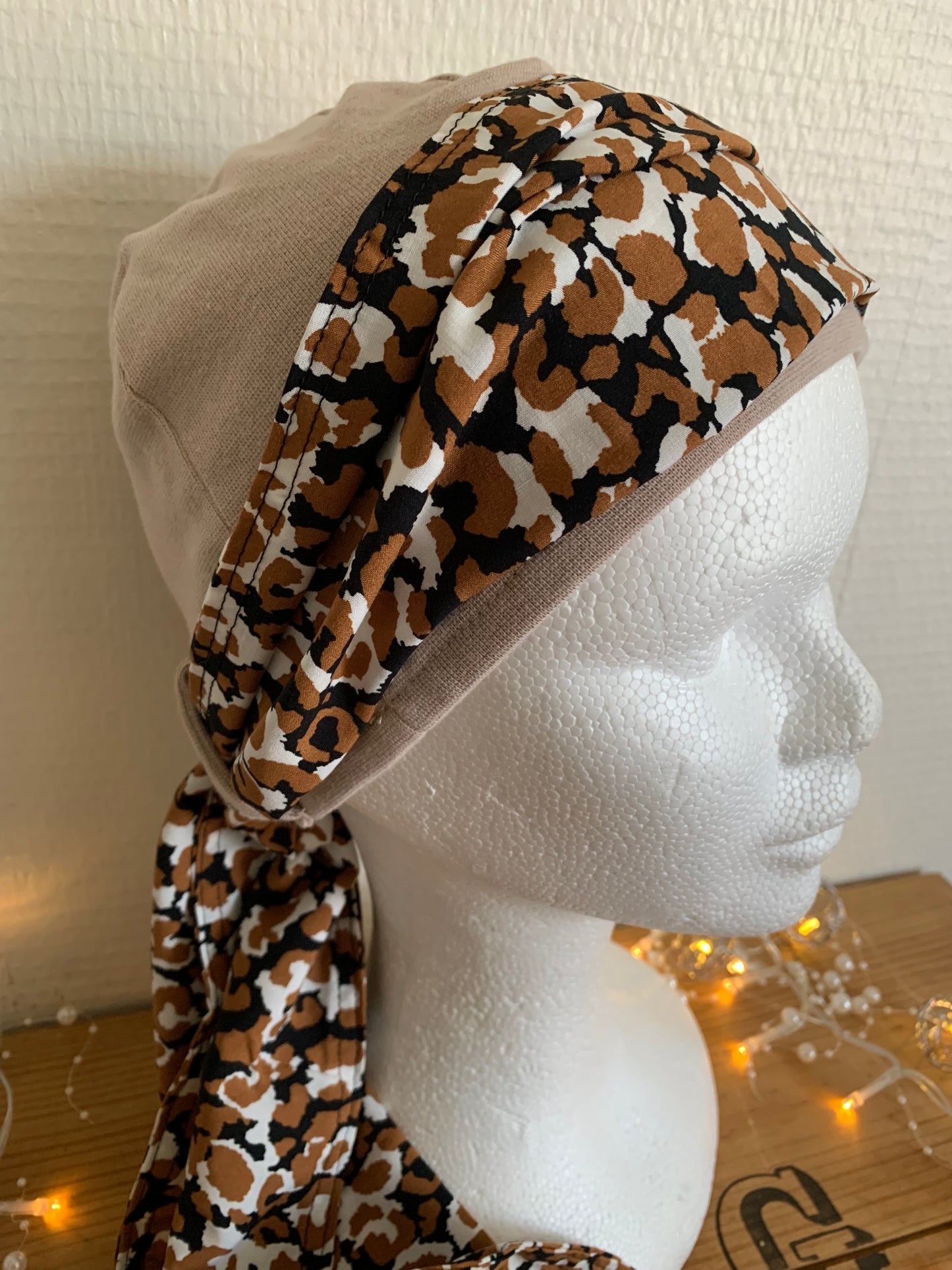Sublimant 28 Ensemble bonnet de chimiothérapie/Alopécie et son foulard MODELE UNIQUE