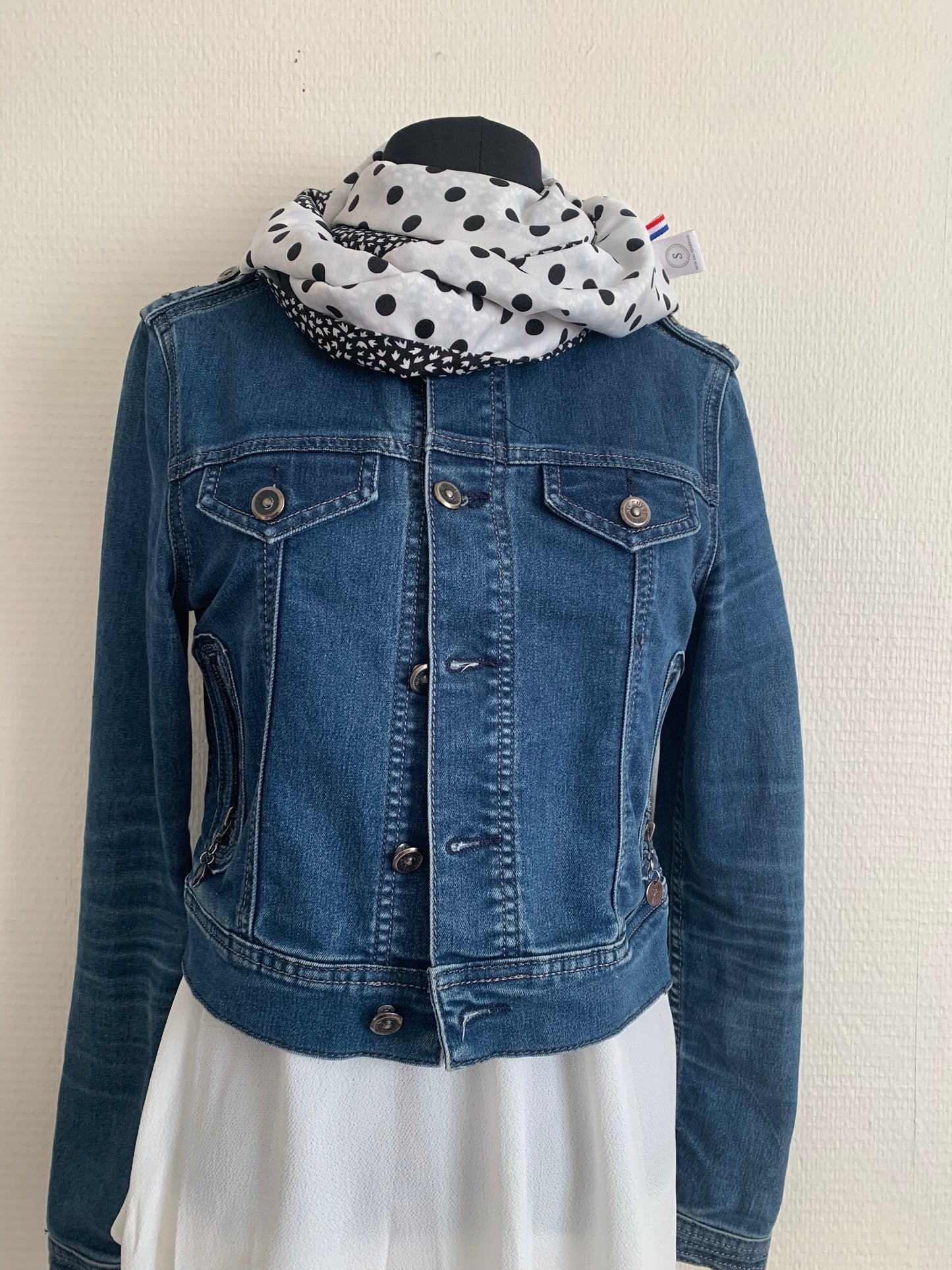 Pois de toi Double snood en viscose black & white