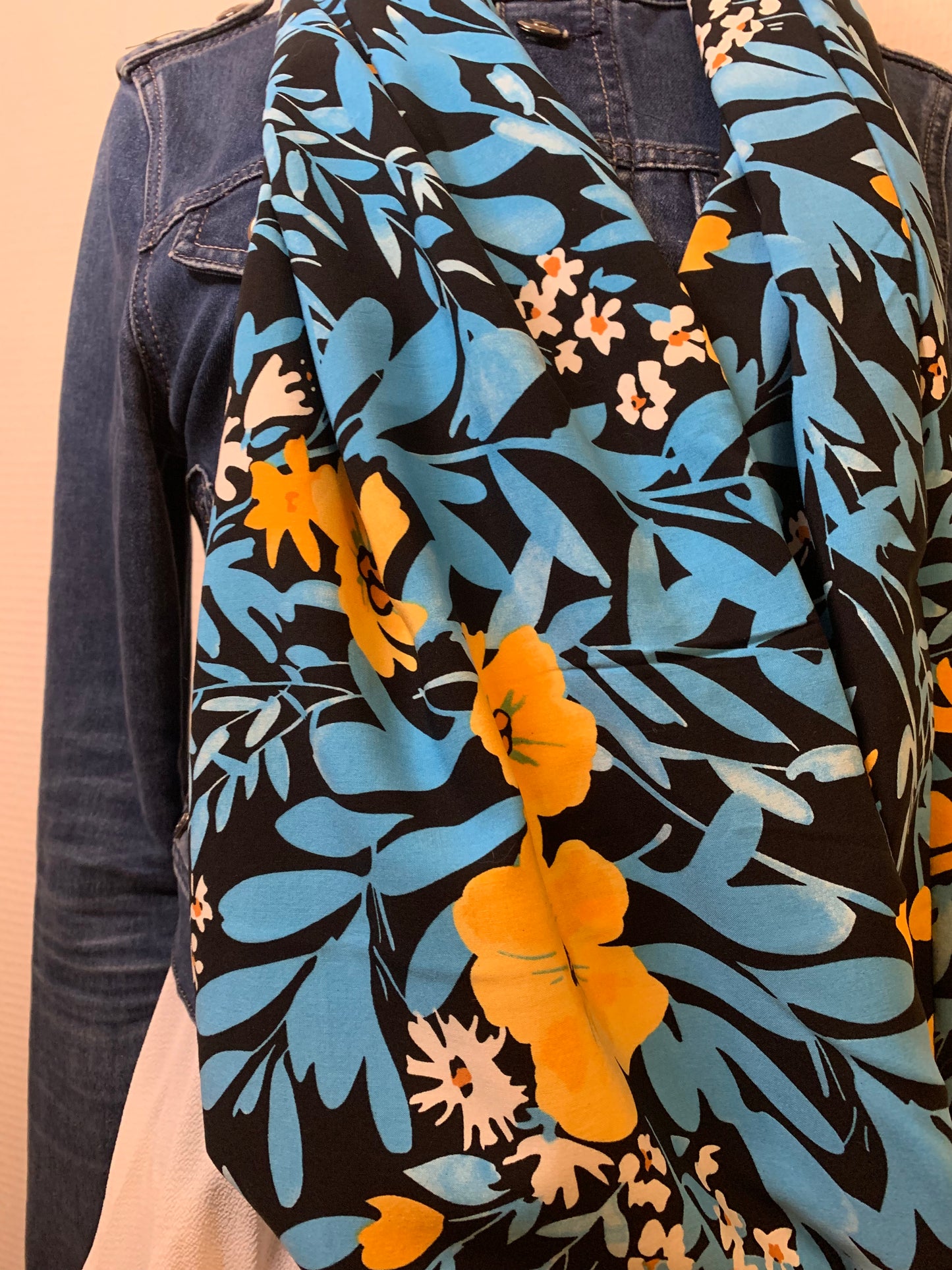 Lagon Double snood en viscose turquoise