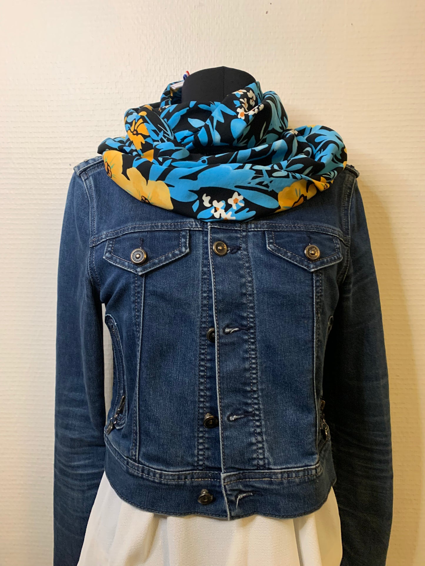 Lagon Double snood en viscose turquoise