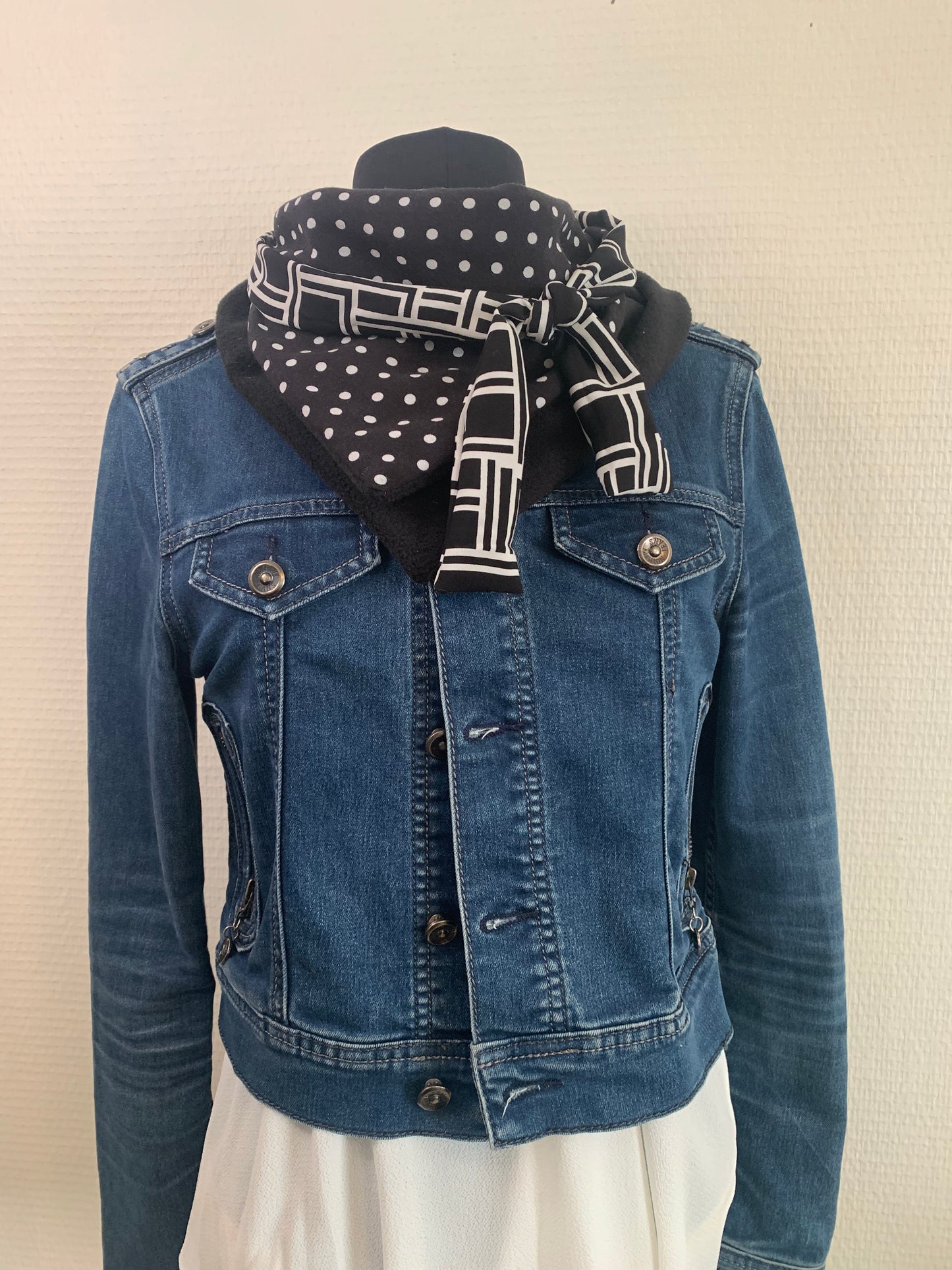 Lemimidy Mini foulard triangle polaire deux viscoses REVERSIBLE