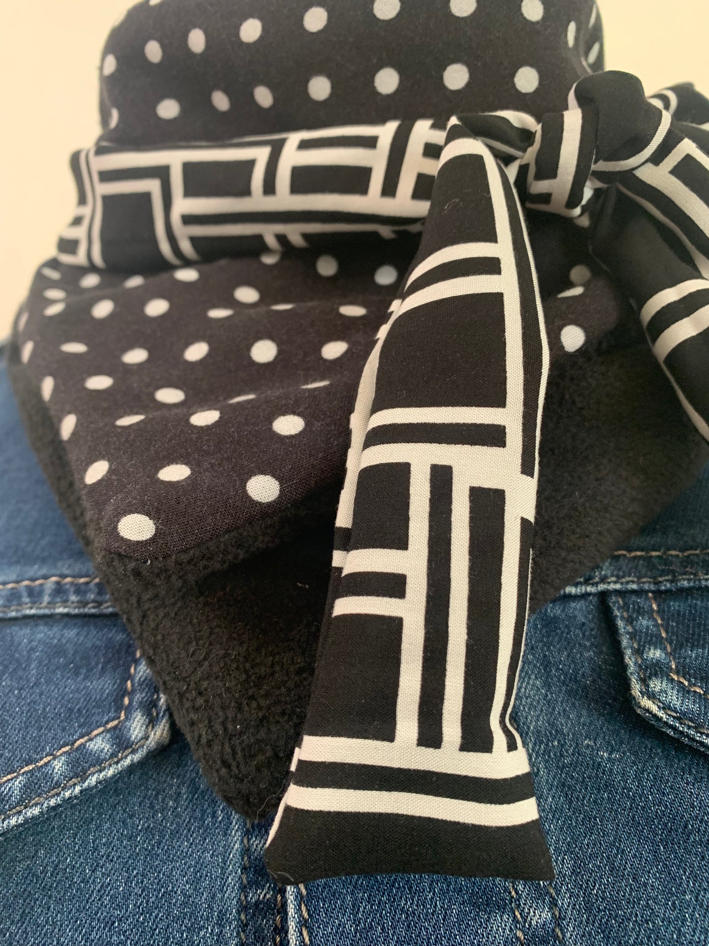 Lemimidy Mini foulard triangle polaire deux viscoses REVERSIBLE