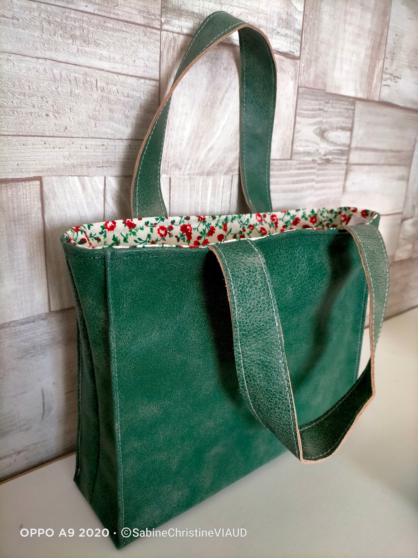 Ballade Printanière Sac cabas CUIR & pochette assortie