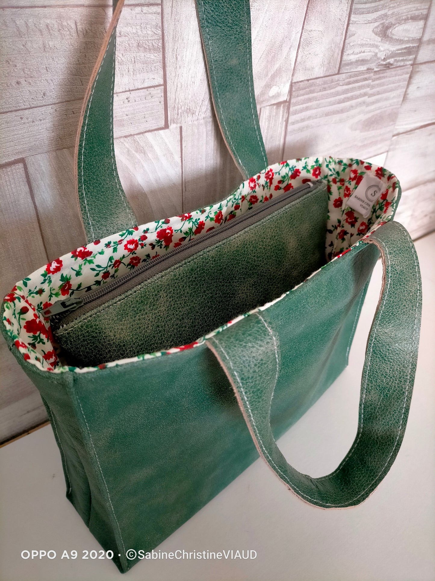 Ballade Printanière Sac cabas CUIR & pochette assortie