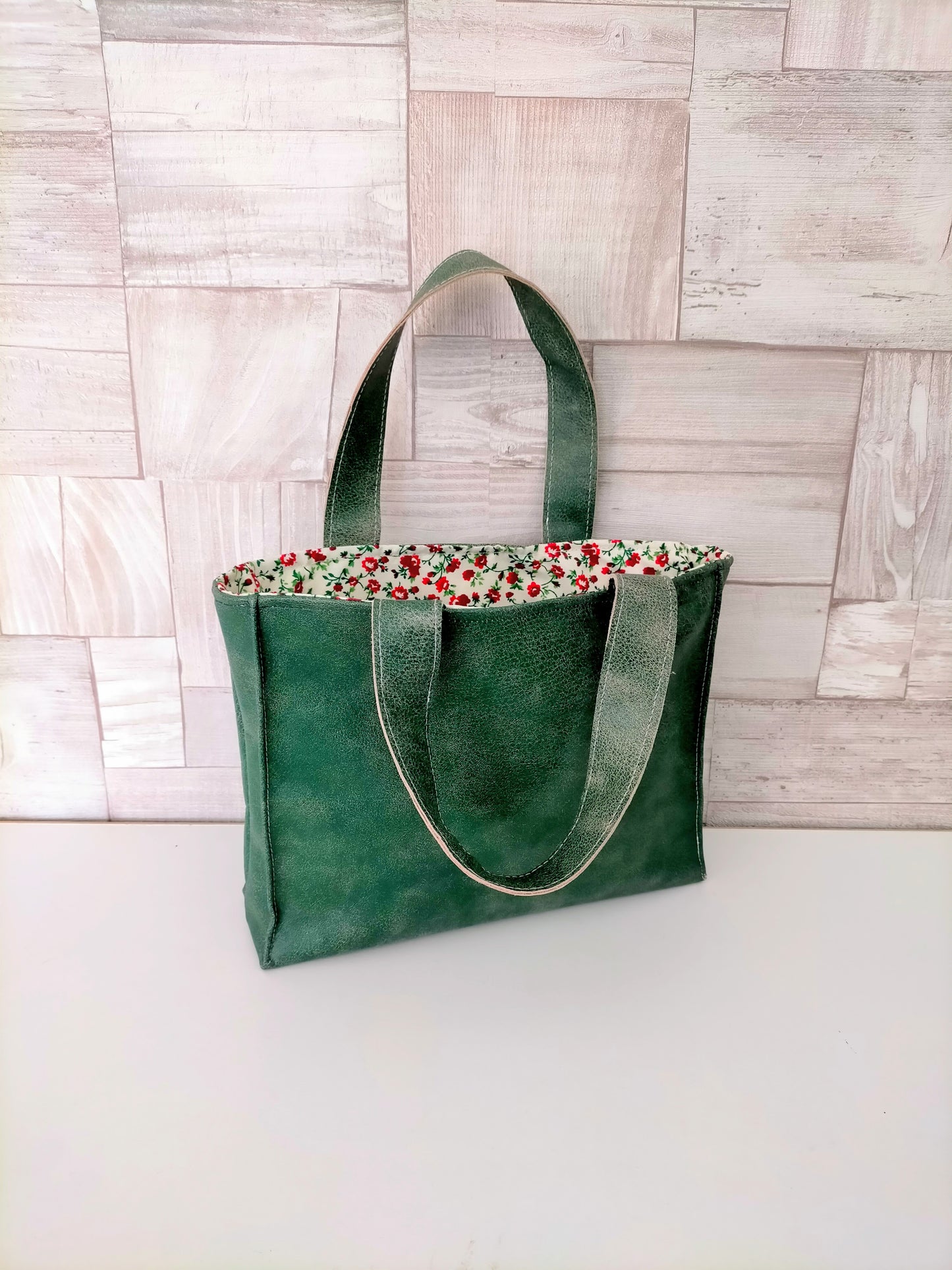 Ballade Printanière Sac cabas CUIR & pochette assortie
