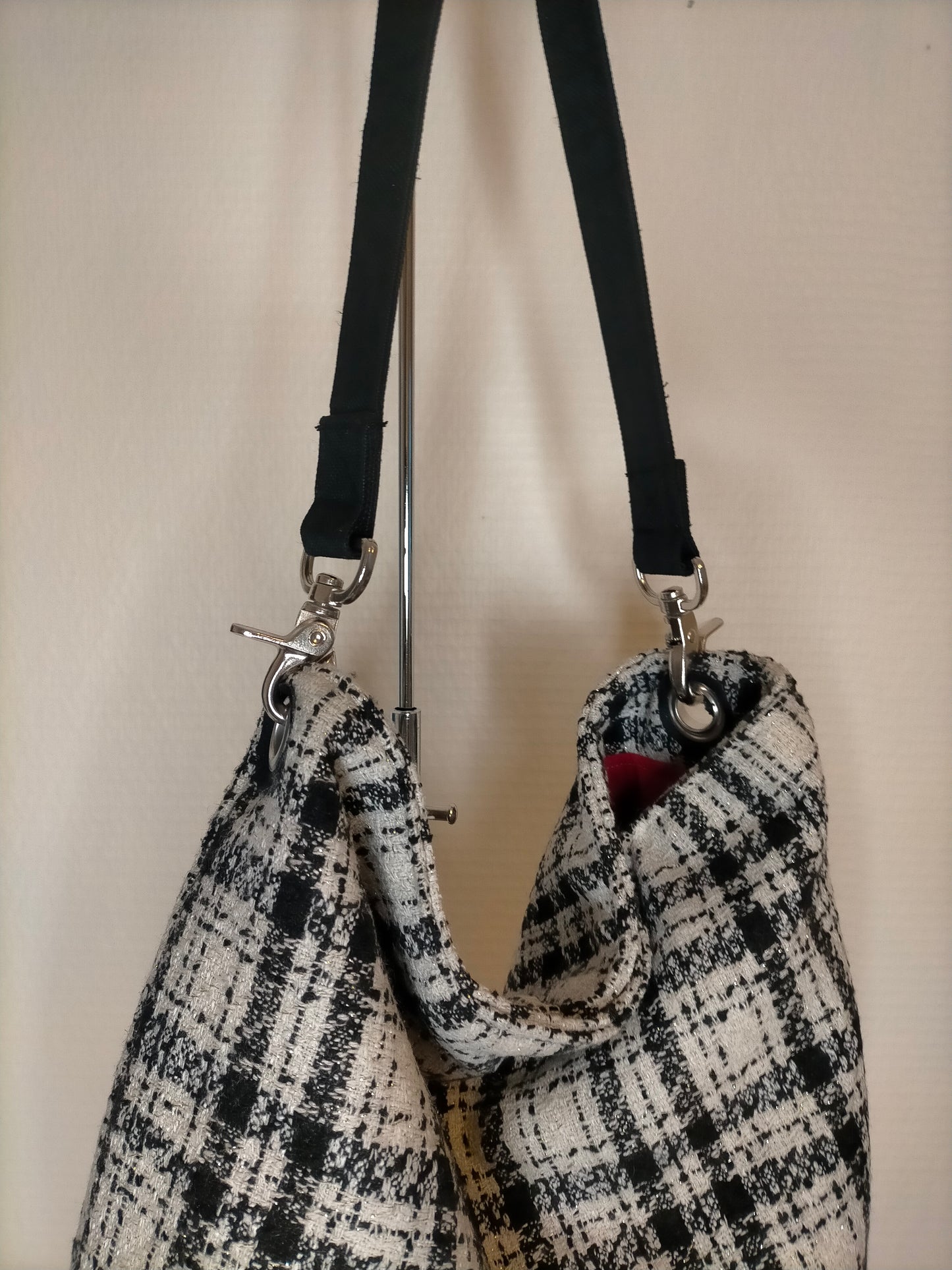 Sac seau Ecossais & Rouge lainage et liseret fin doré et suédine