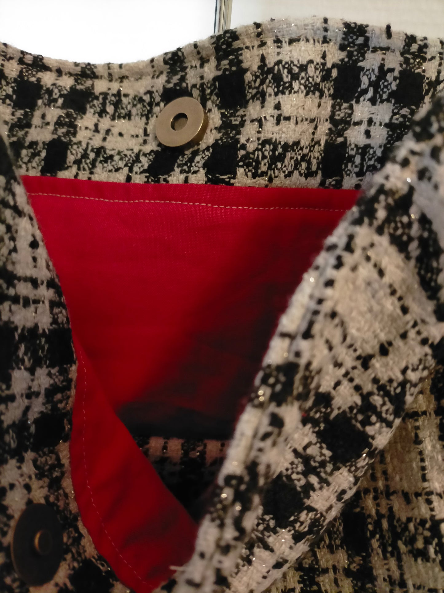 Sac seau Ecossais & Rouge lainage et liseret fin doré et suédine